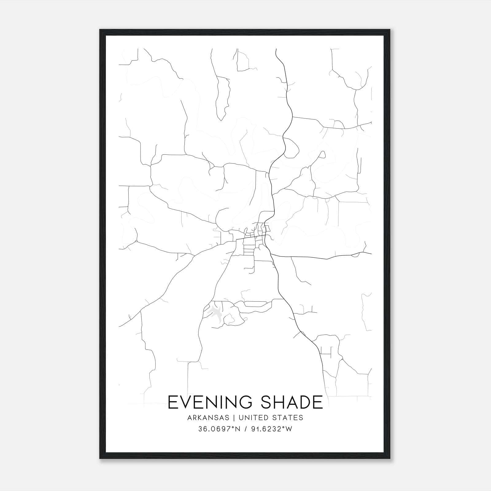 Evening Shade Arkansas Map Poster, Modern Home Decor Wall Art Print Evening Shade Arkansas Map Poster, Modern Home Decor Wall Art Print