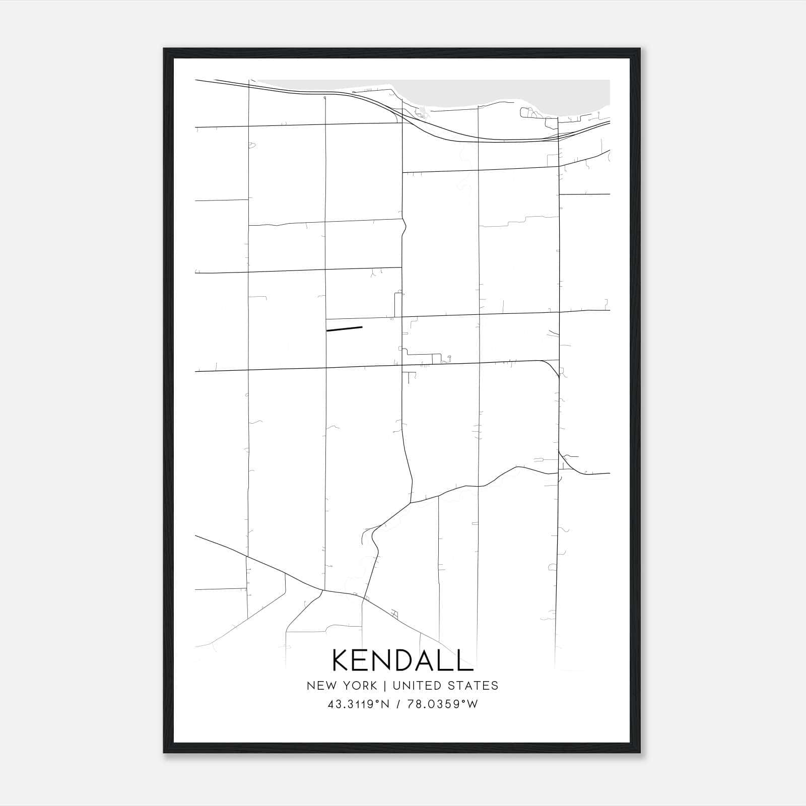 Kendall New York Map Poster, Modern Home Decor Wall Art Print Kendall New York Map Poster, Modern Home Decor Wall Art Print