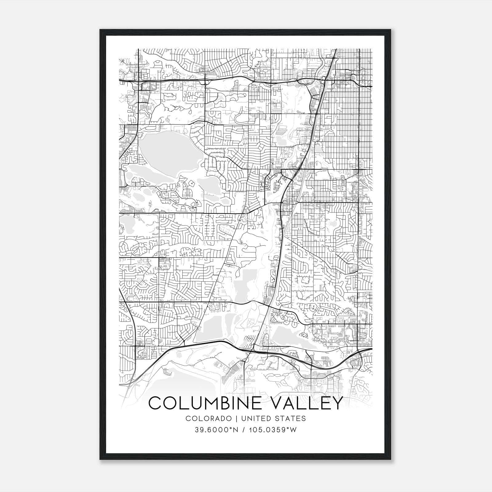 Columbine Valley Colorado Map Poster, Modern Home Decor Wall Art Print Columbine Valley Colorado Map Poster, Modern Home Decor Wall Art Print