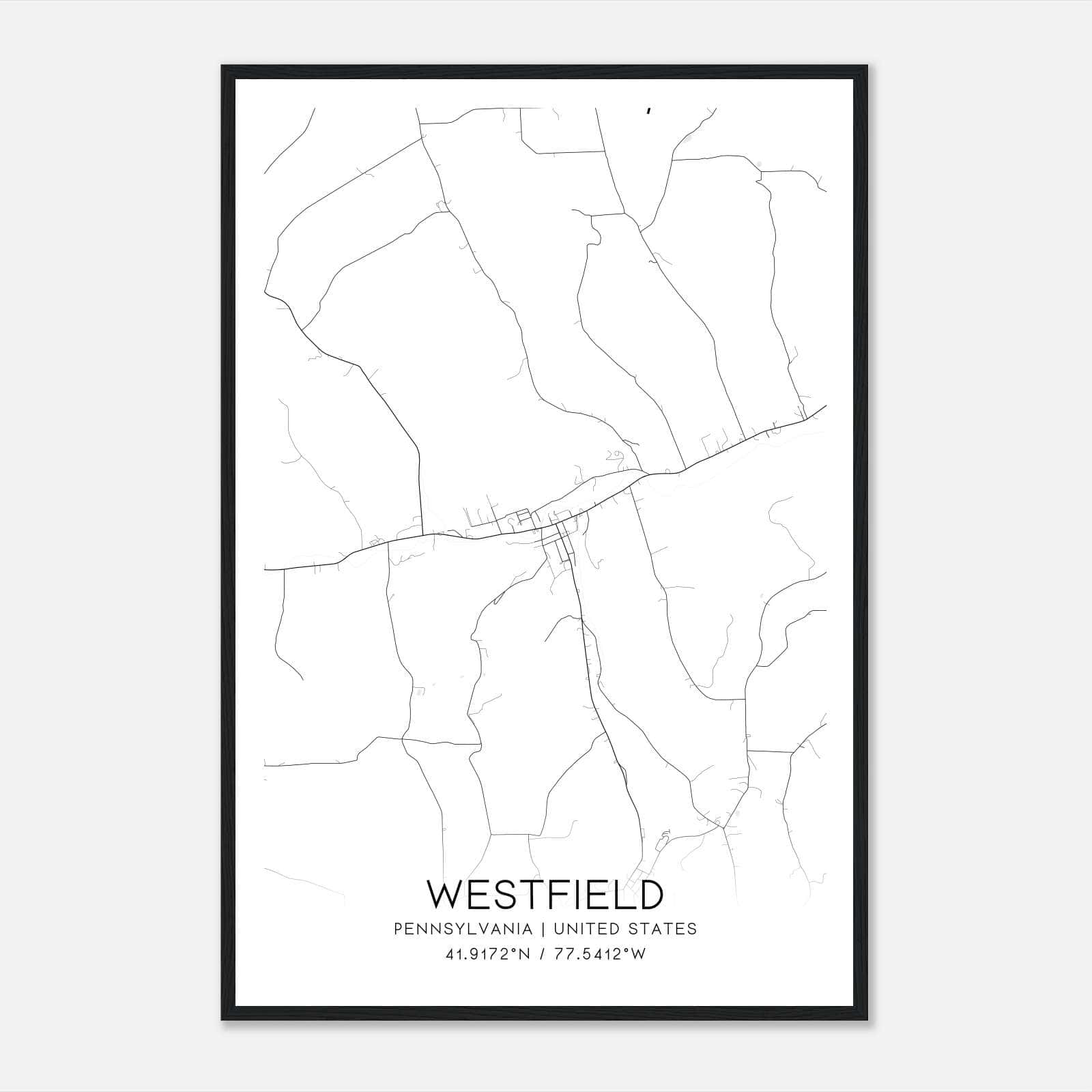 Westfield Pennsylvania Map Poster, Modern Home Decor Wall Art Print Westfield Pennsylvania Map Poster, Modern Home Decor Wall Art Print