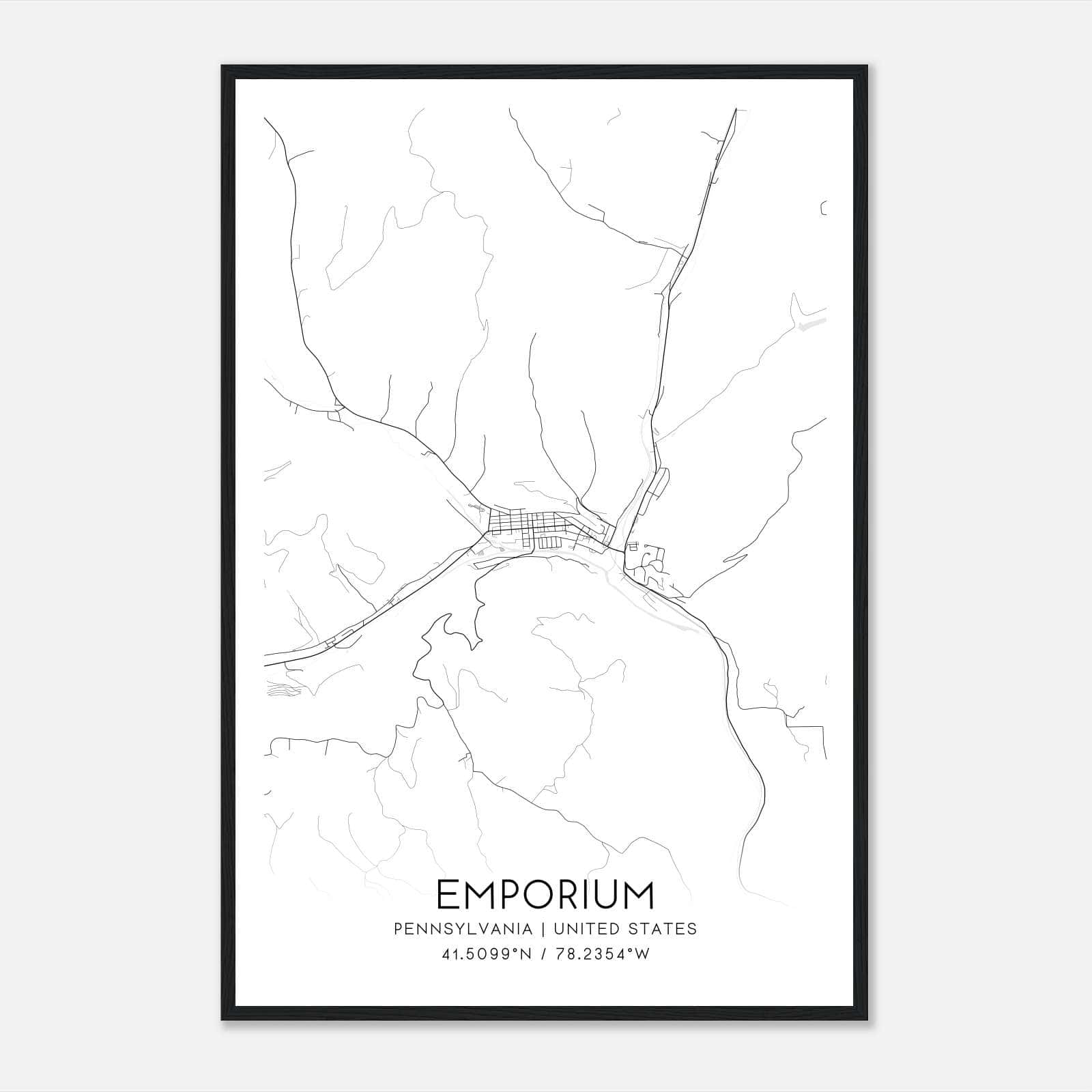 Emporium Pennsylvania Map Poster, Modern Home Decor Wall Art Print Emporium Pennsylvania Map Poster, Modern Home Decor Wall Art Print