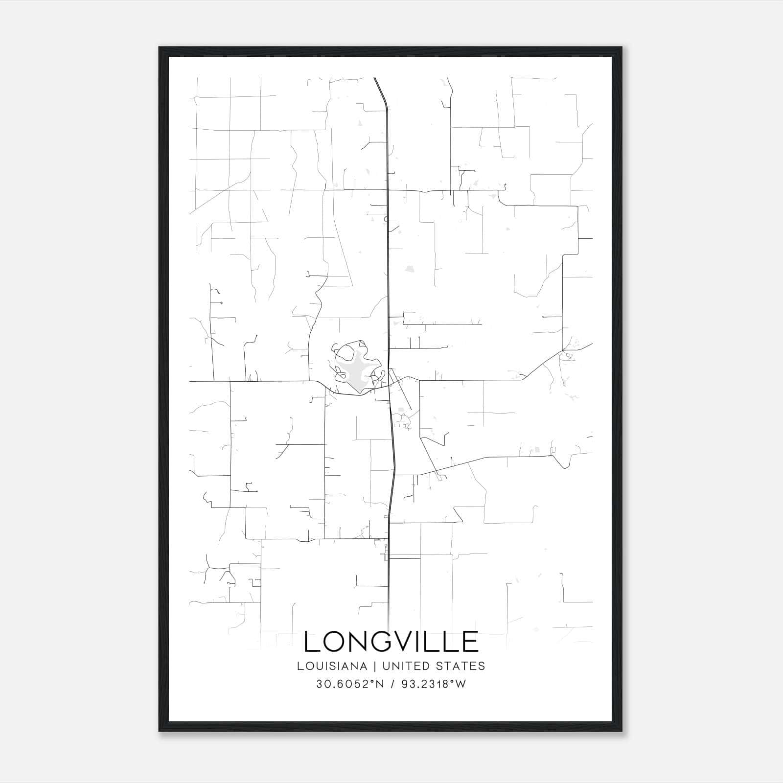 Longville Louisiana Map Poster, Modern Home Decor Wall Art Print Longville Louisiana Map Poster, Modern Home Decor Wall Art Print