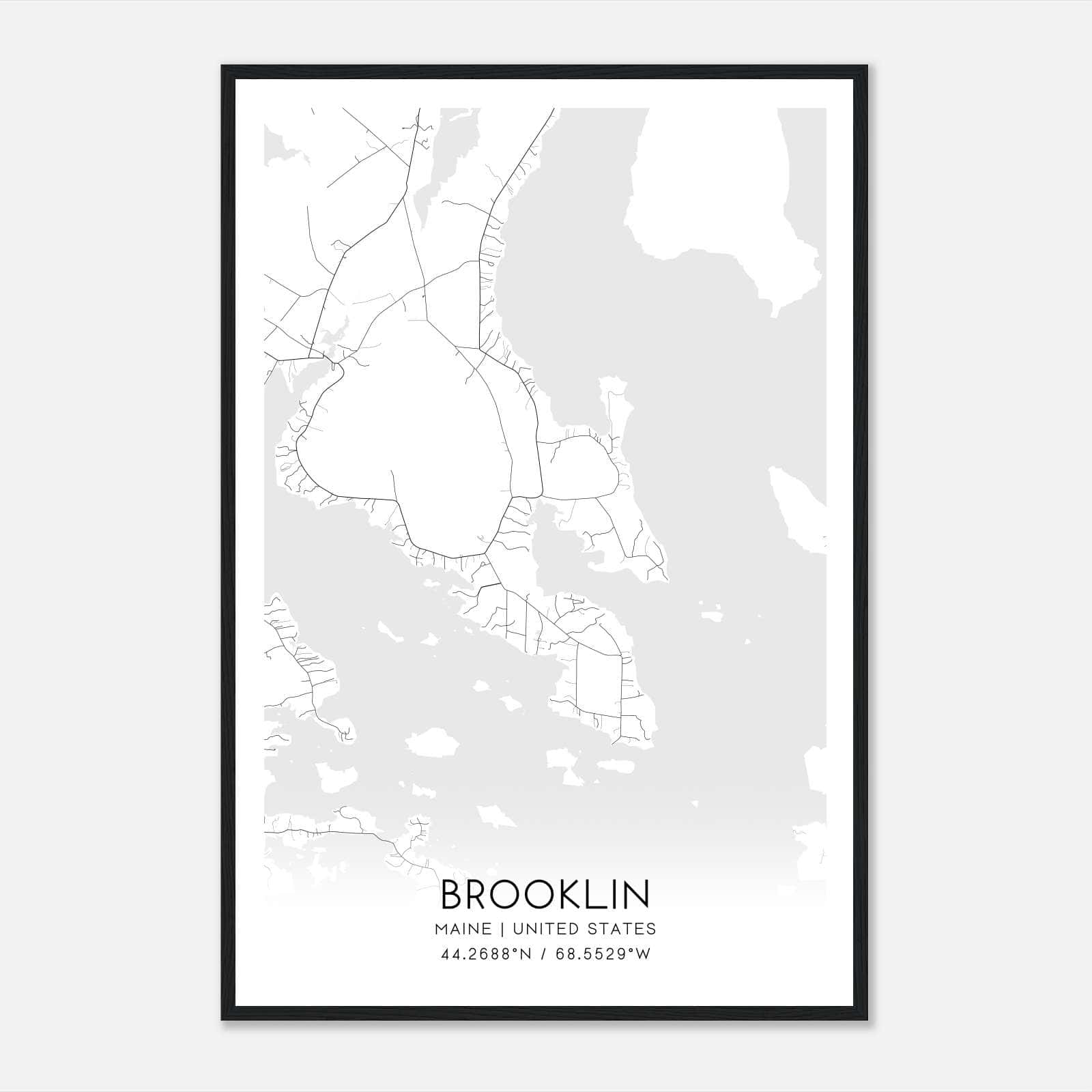 Brooklin Maine Map Poster, Modern Home Decor Wall Art Print Brooklin Maine Map Poster, Modern Home Decor Wall Art Print