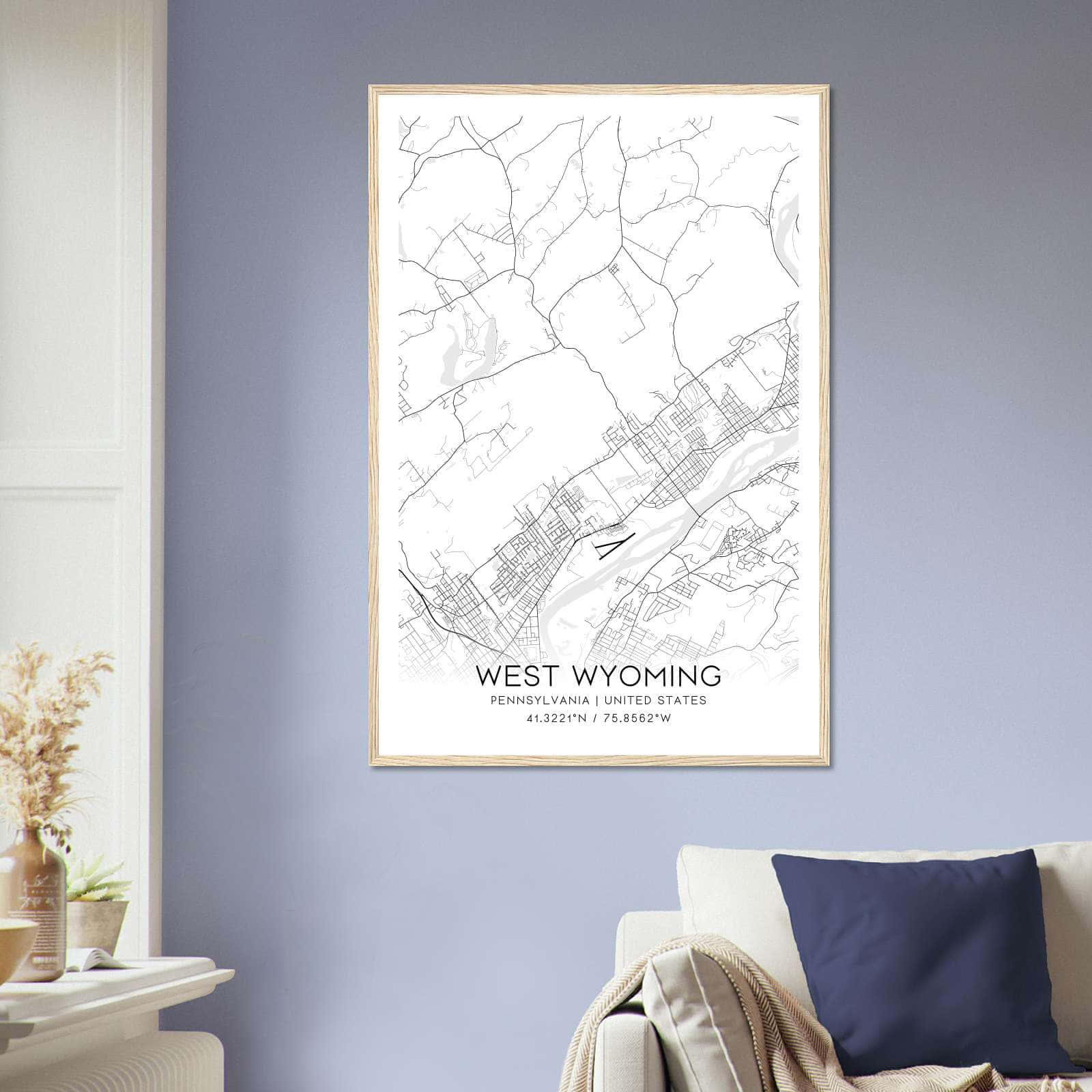 Deerfield Kansas Map Poster, Modern Home Decor Wall Art Print (Copy)
