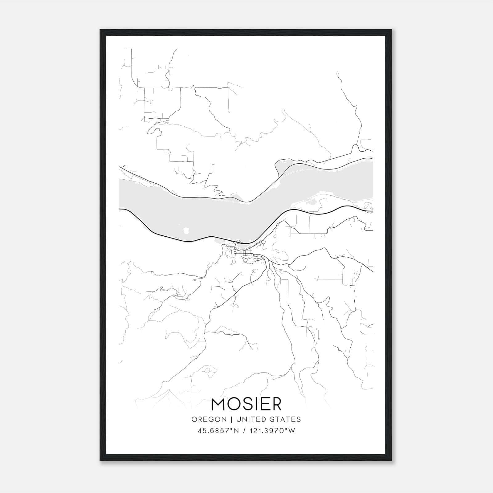Mosier Oregon Map Poster, Modern Home Decor Wall Art Print Mosier Oregon Map Poster, Modern Home Decor Wall Art Print