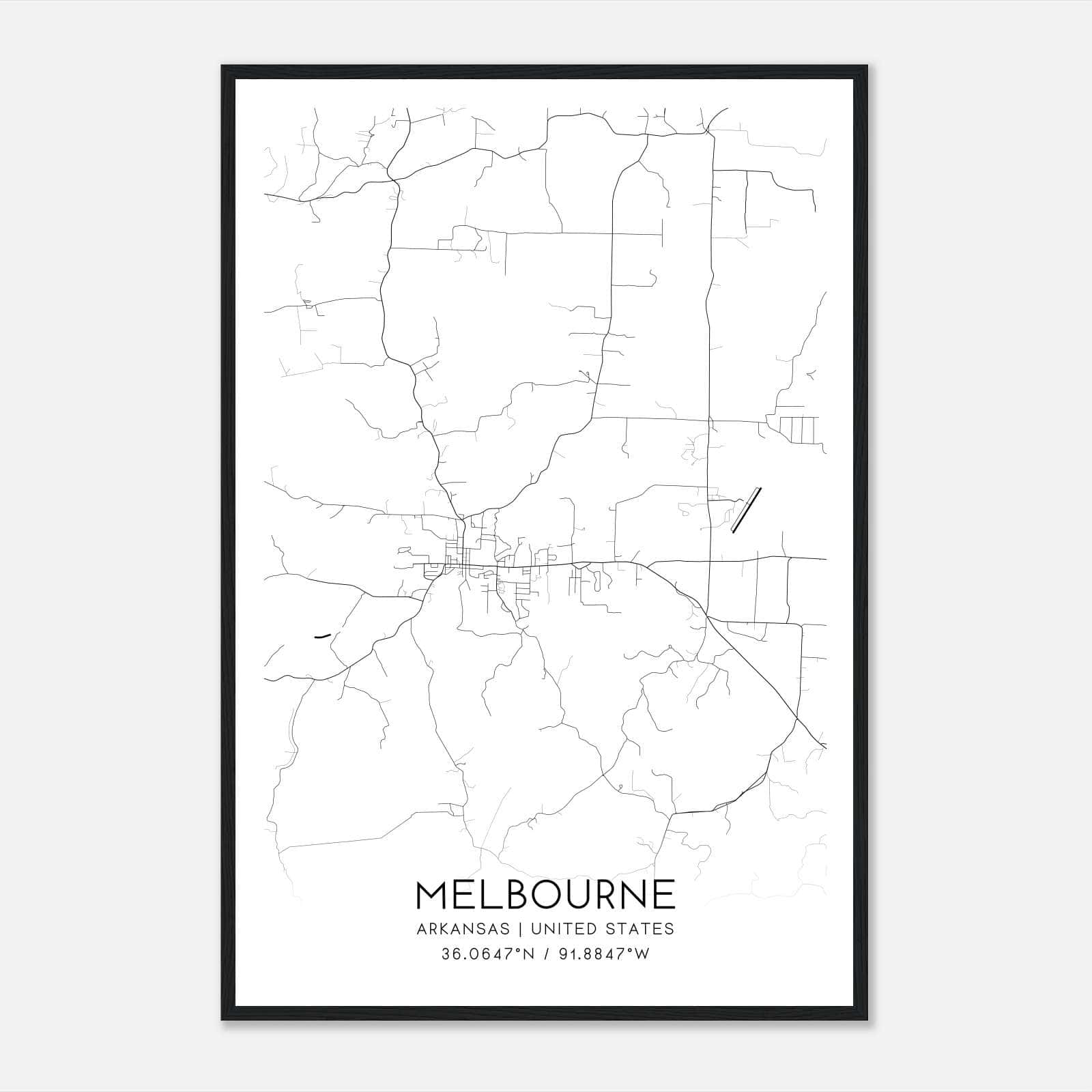 Melbourne Arkansas Map Poster, Modern Home Decor Wall Art Print Melbourne Arkansas Map Poster, Modern Home Decor Wall Art Print