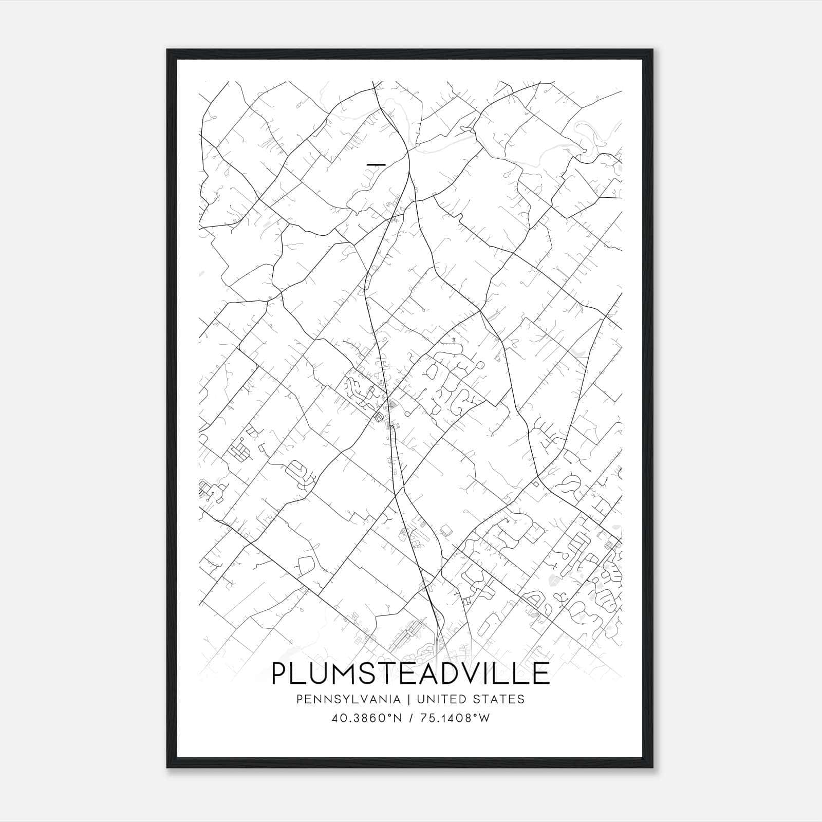 Plumsteadville Pennsylvania Map Poster, Modern Home Decor Wall Art Print Plumsteadville Pennsylvania Map Poster, Modern Home Decor Wall Art Print