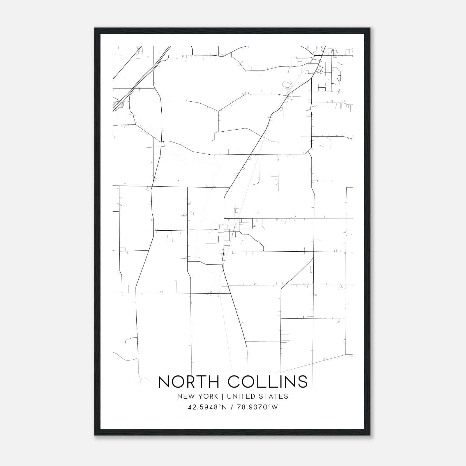 North Collins New York Map Poster, Modern Home Decor Wall Art Print North Collins New York Map Poster, Modern Home Decor Wall Art Print