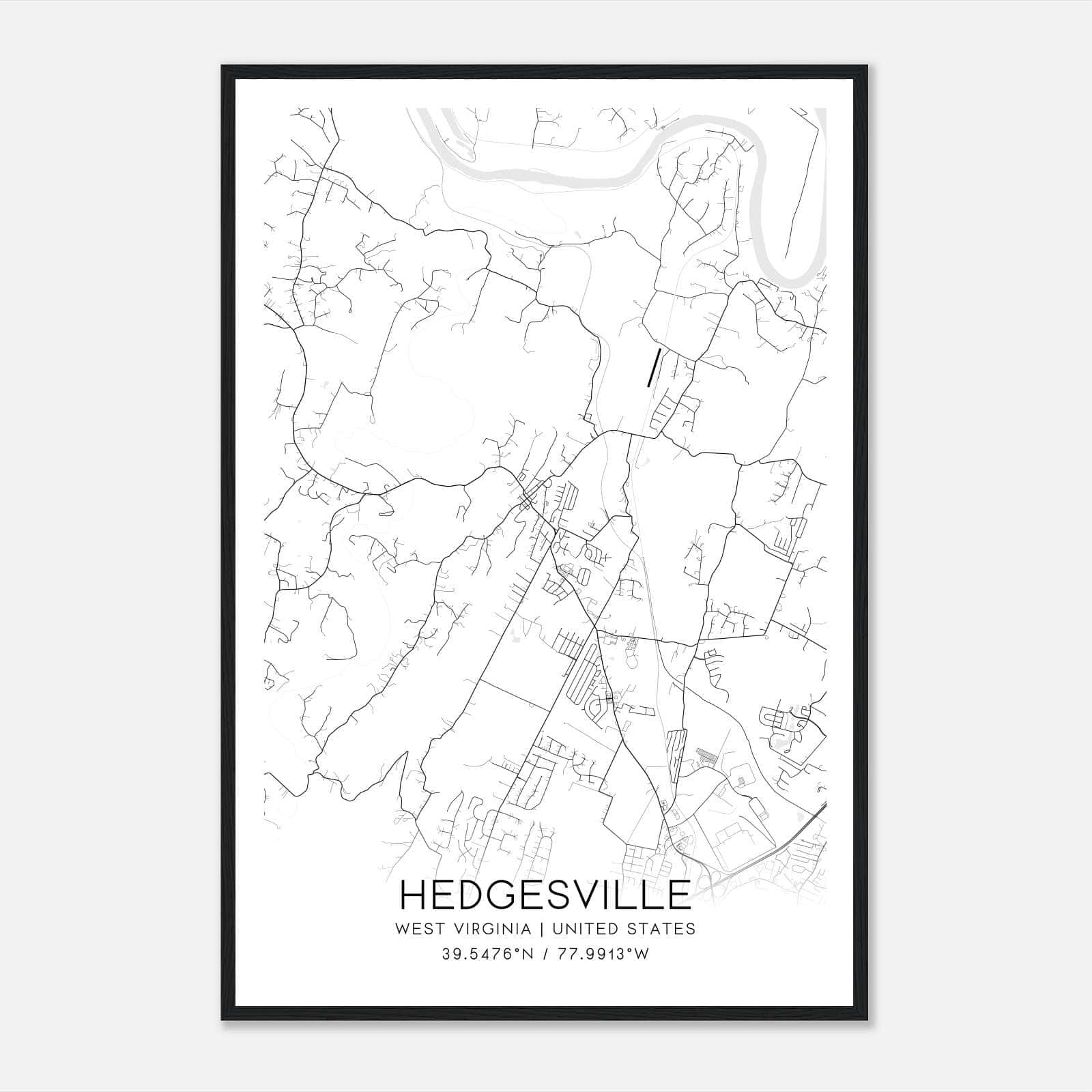 Hedgesville West Virginia Map Poster, Modern Home Decor Wall Art Print Hedgesville West Virginia Map Poster, Modern Home Decor Wall Art Print