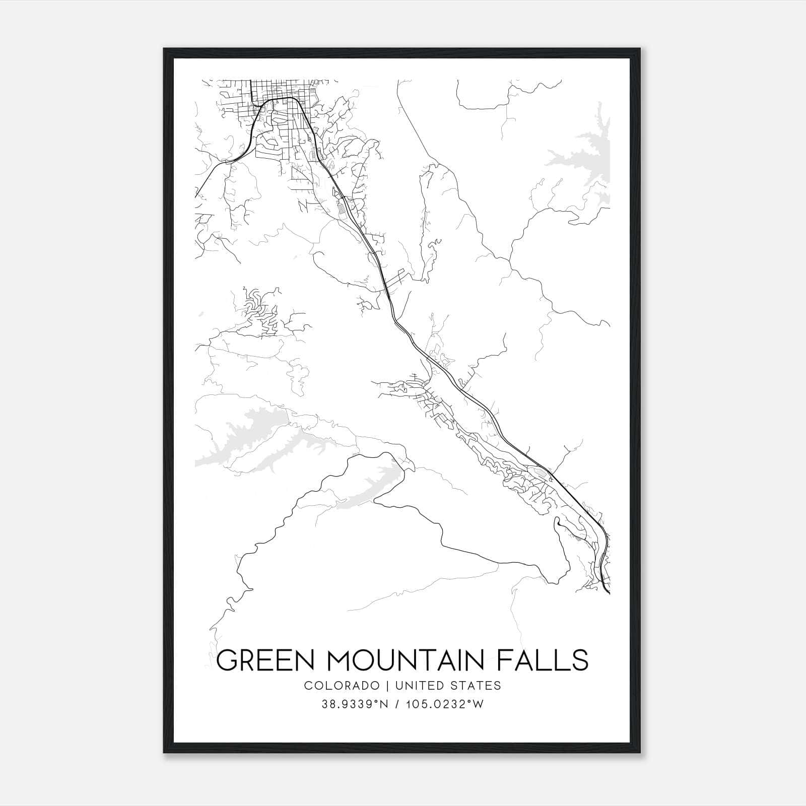 Green Mountain Falls Colorado Map Poster, Modern Home Decor Wall Art Print Green Mountain Falls Colorado Map Poster, Modern Home Decor Wall Art Print