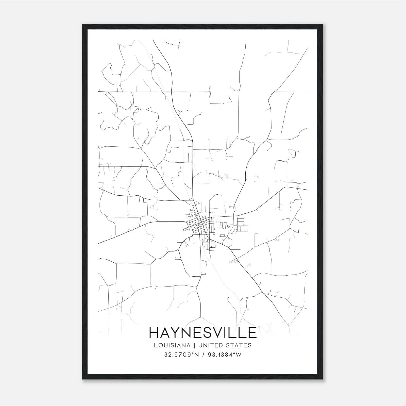 Haynesville Louisiana Map Poster, Modern Home Decor Wall Art Print Haynesville Louisiana Map Poster, Modern Home Decor Wall Art Print