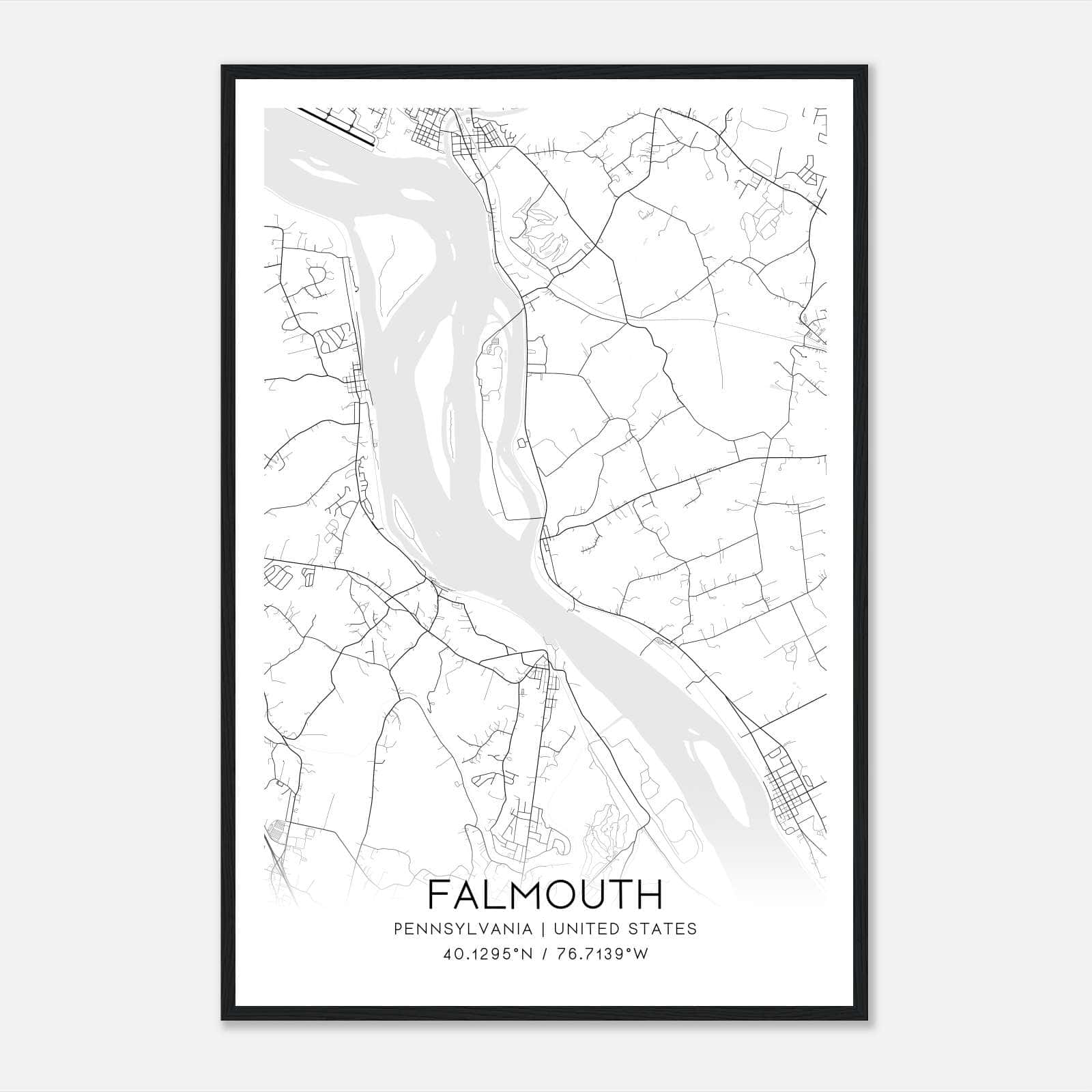 Falmouth Pennsylvania Map Poster, Modern Home Decor Wall Art Print Falmouth Pennsylvania Map Poster, Modern Home Decor Wall Art Print