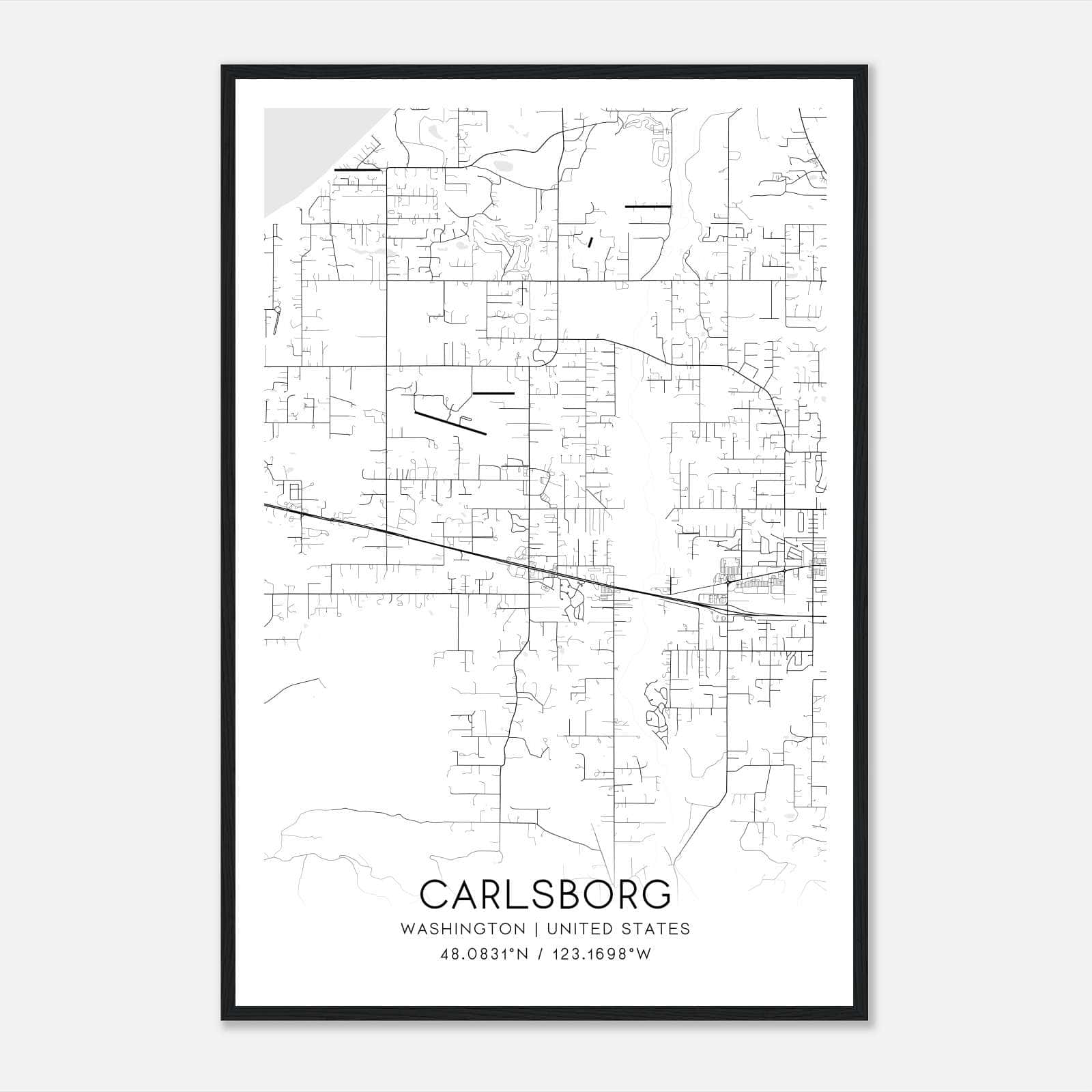 Carlsborg Washington Map Poster, Modern Home Decor Wall Art Print Carlsborg Washington Map Poster, Modern Home Decor Wall Art Print