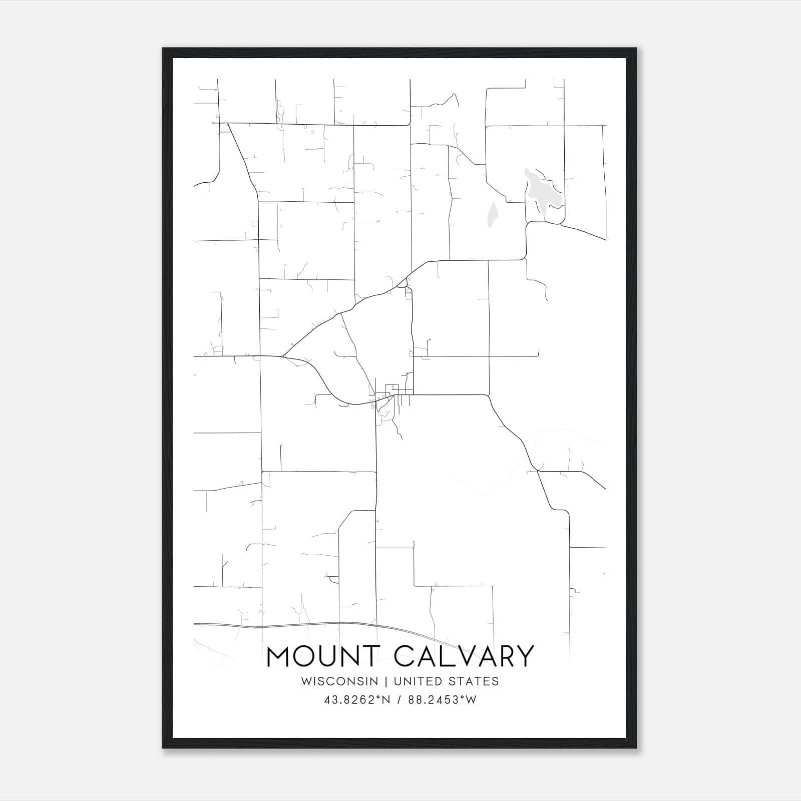 Mount Calvary Wisconsin Map Poster, Modern Home Decor Wall Art Print Mount Calvary Wisconsin Map Poster, Modern Home Decor Wall Art Print