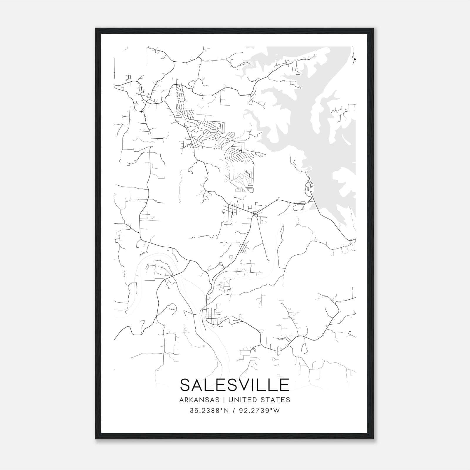 Salesville Arkansas Map Poster, Modern Home Decor Wall Art Print Salesville Arkansas Map Poster, Modern Home Decor Wall Art Print