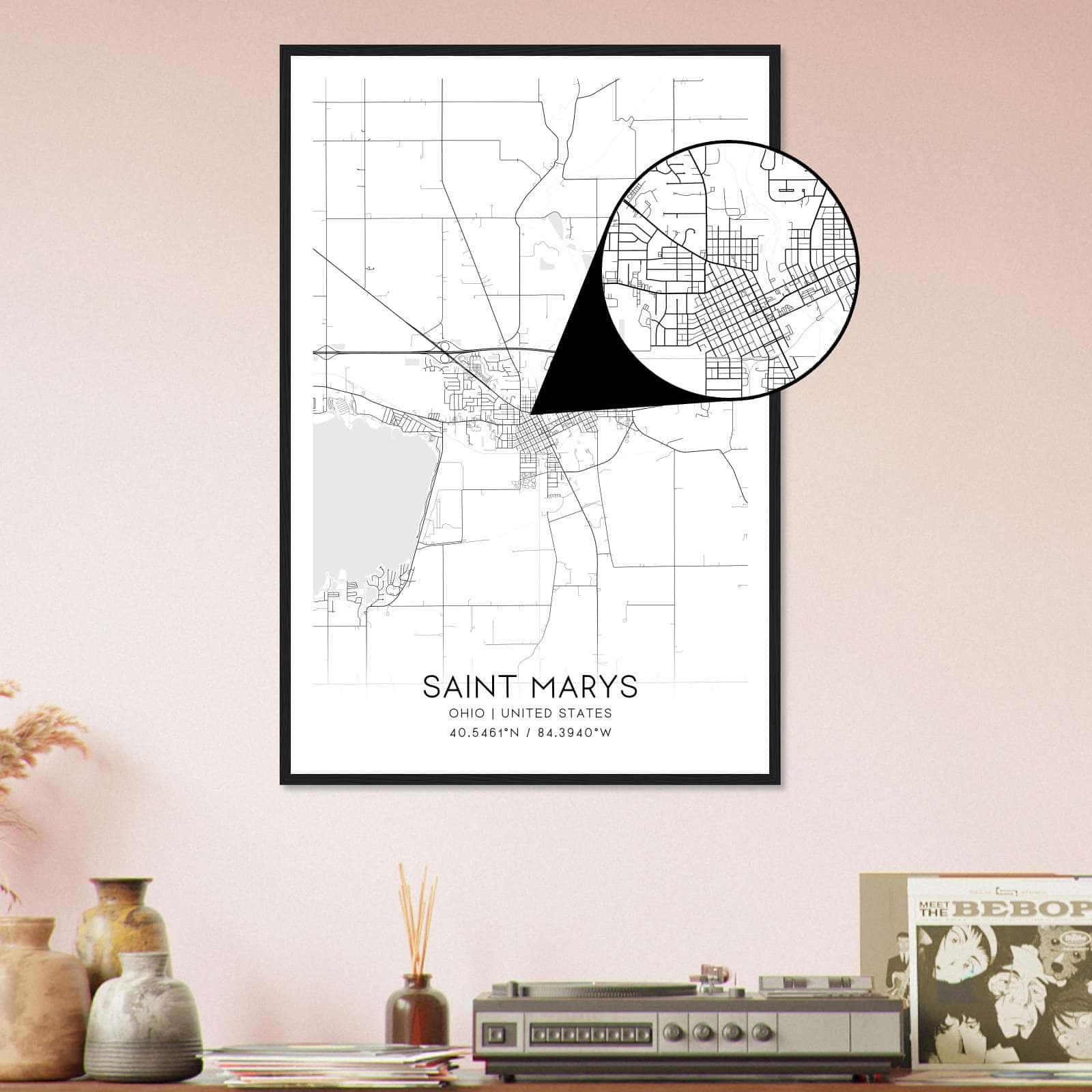 Deerfield Kansas Map Poster, Modern Home Decor Wall Art Print (Copy)