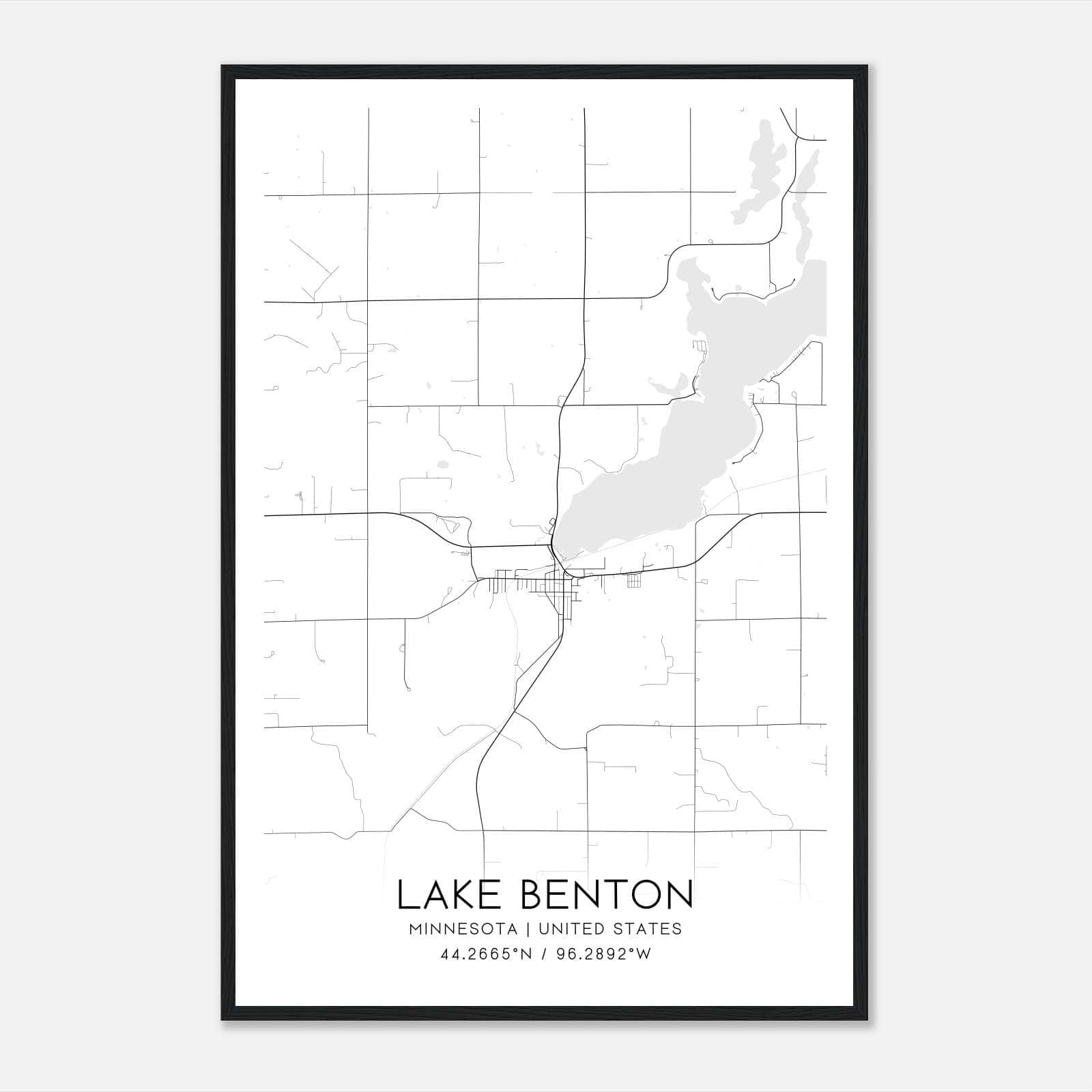 Lake Benton Minnesota Map Poster, Modern Home Decor Wall Art Print Lake Benton Minnesota Map Poster, Modern Home Decor Wall Art Print