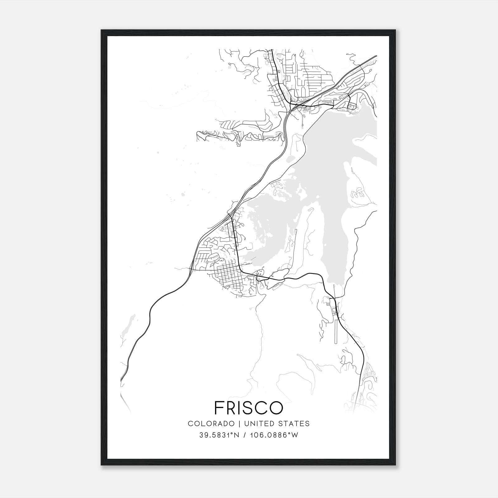 Frisco Colorado Map Poster, Modern Home Decor Wall Art Print Frisco Colorado Map Poster, Modern Home Decor Wall Art Print