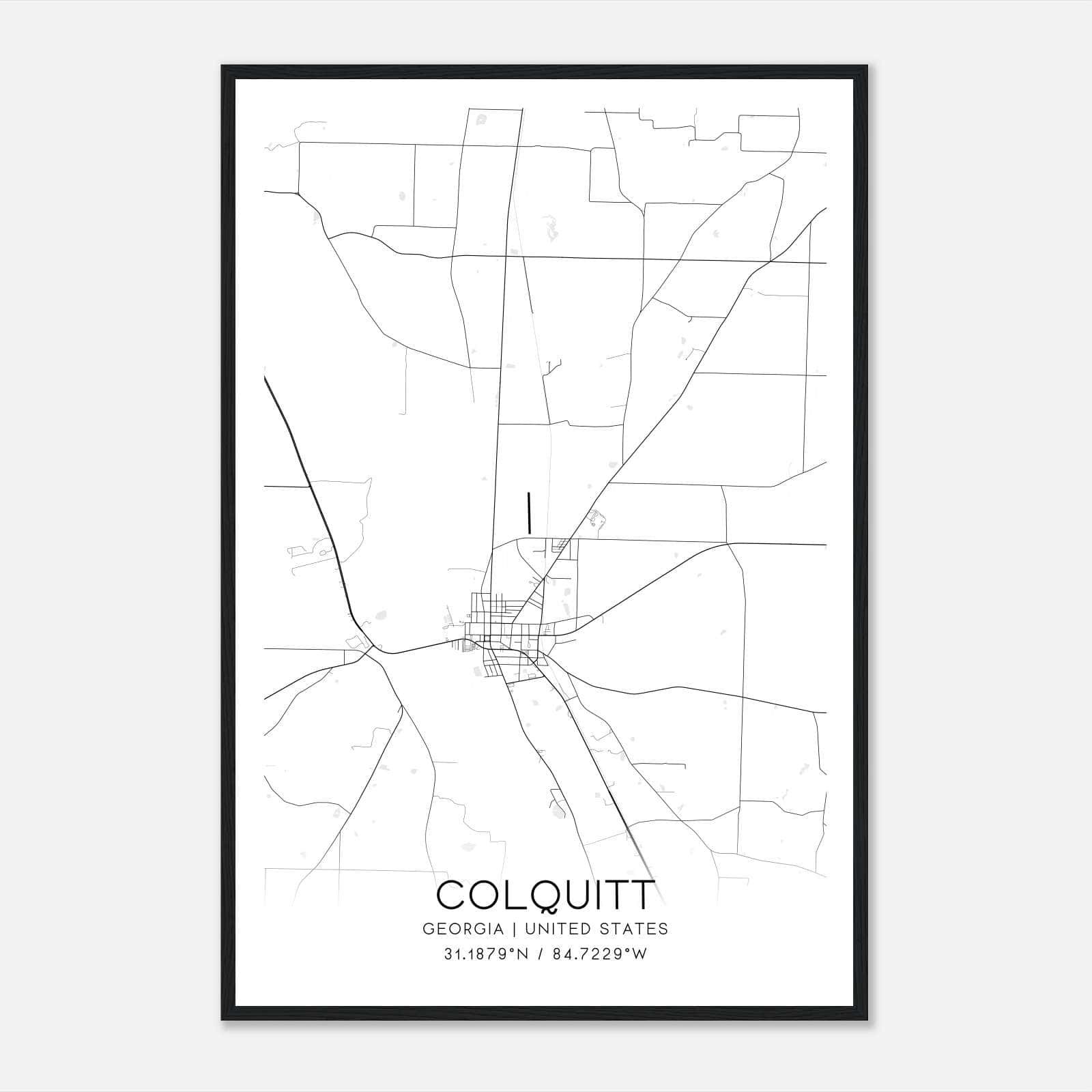 Colquitt Georgia Map Poster, Modern Home Decor Wall Art Print Colquitt Georgia Map Poster, Modern Home Decor Wall Art Print