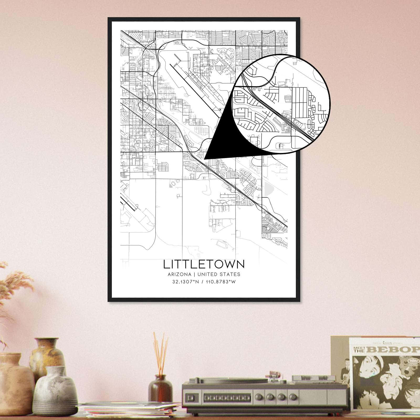 Deerfield Kansas Map Poster, Modern Home Decor Wall Art Print (Copy)