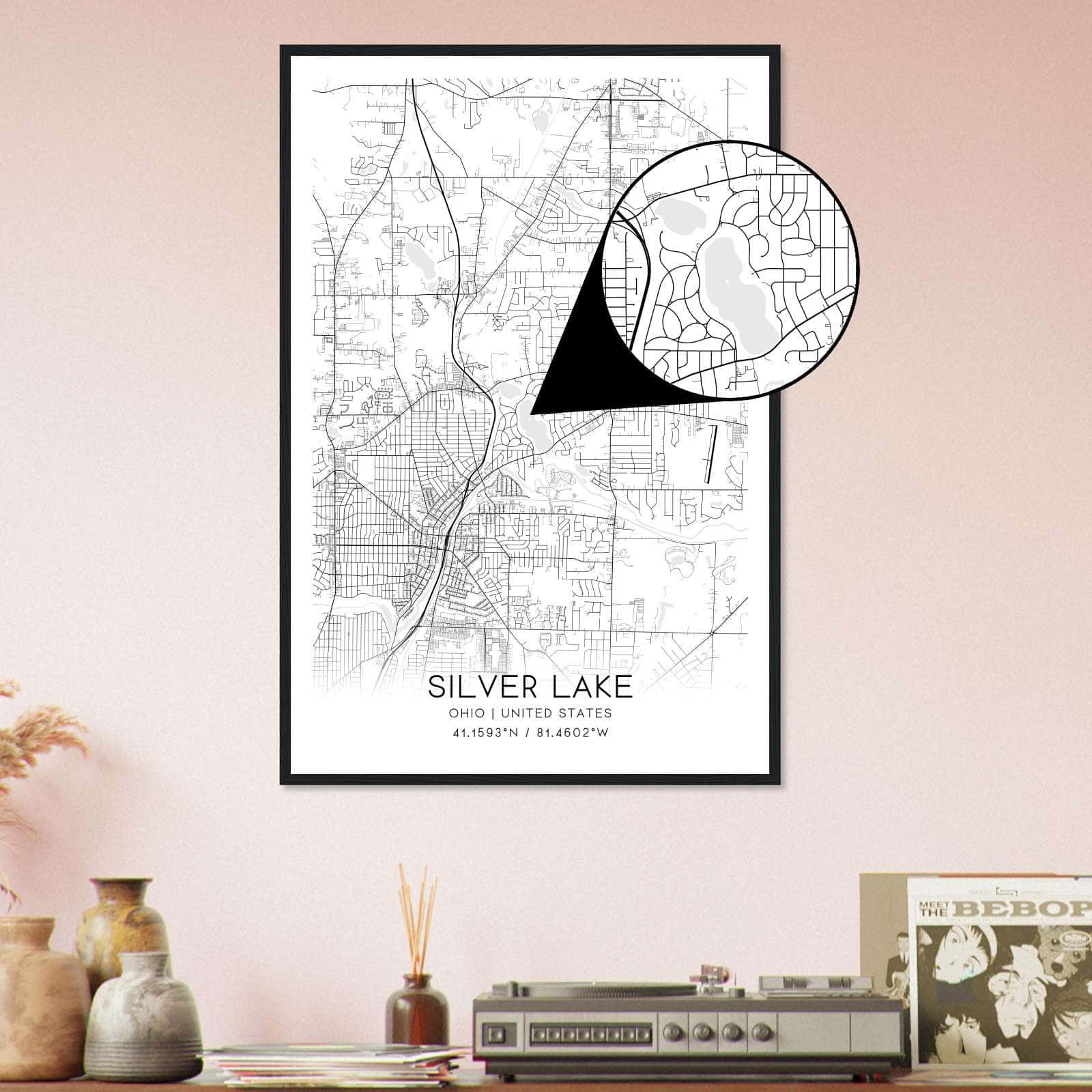 Deerfield Kansas Map Poster, Modern Home Decor Wall Art Print (Copy)