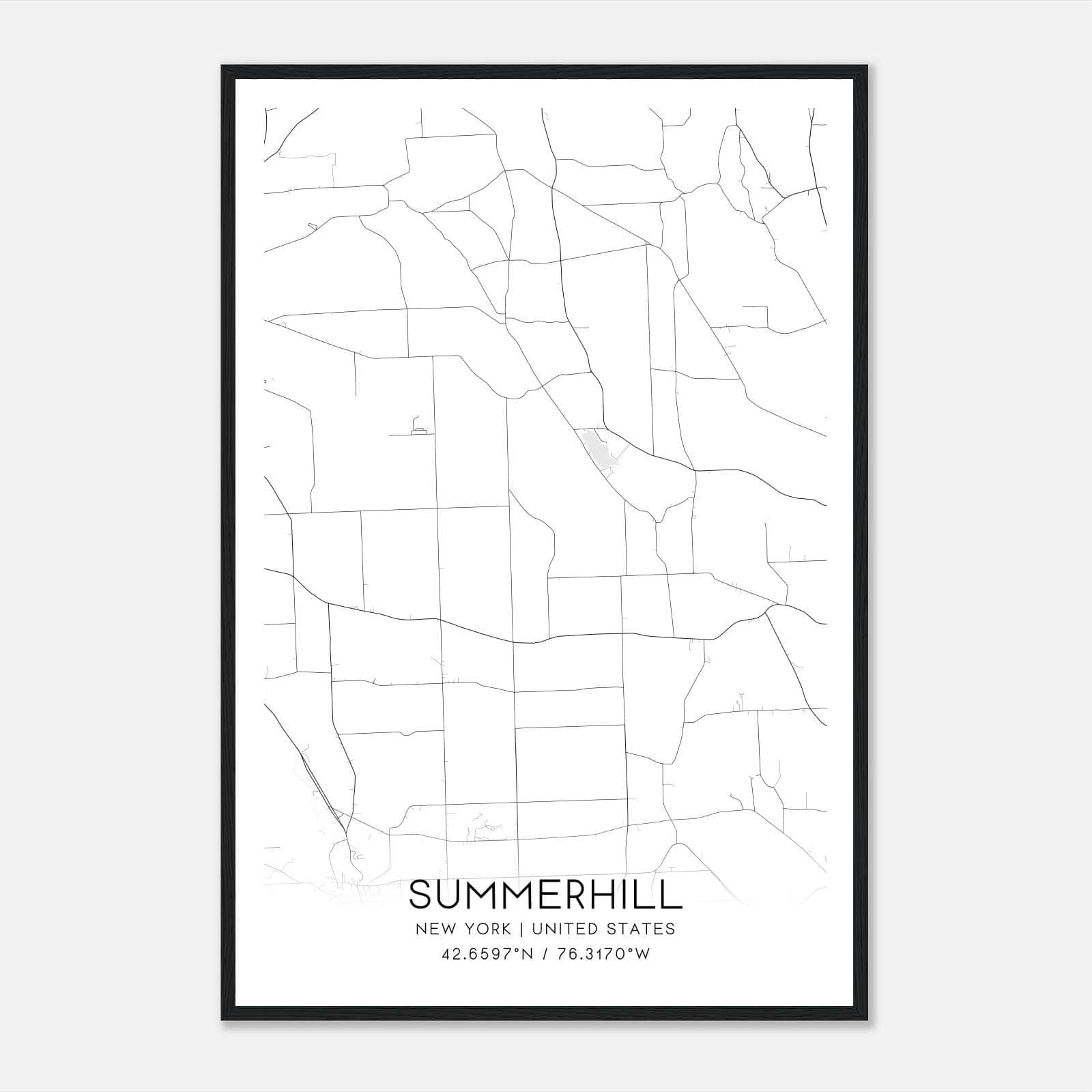 Summerhill New York Map Poster, Modern Home Decor Wall Art Print Summerhill New York Map Poster, Modern Home Decor Wall Art Print