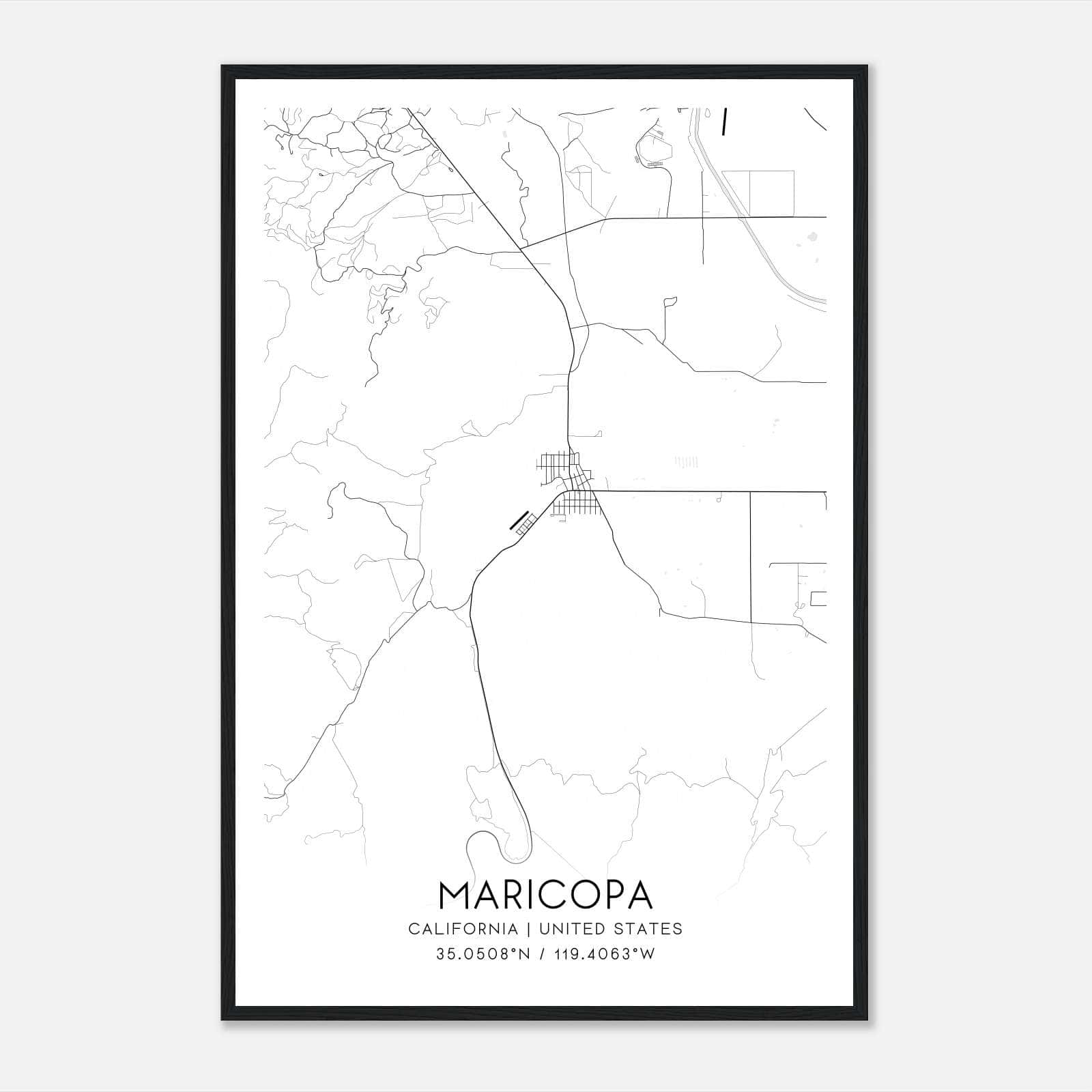 Maricopa California Map Poster, Modern Home Decor Wall Art Print Maricopa California Map Poster, Modern Home Decor Wall Art Print