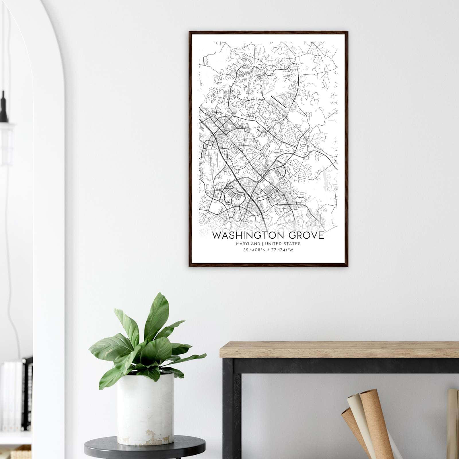 Deerfield Kansas Map Poster, Modern Home Decor Wall Art Print (Copy)