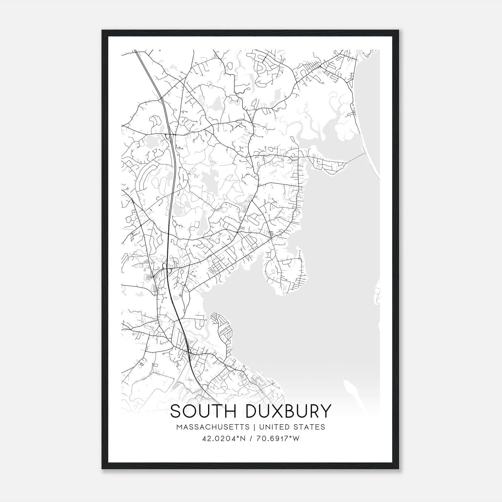 South Duxbury Massachusetts Map Poster, Modern Home Decor Wall Art Print South Duxbury Massachusetts Map Poster, Modern Home Decor Wall Art Print