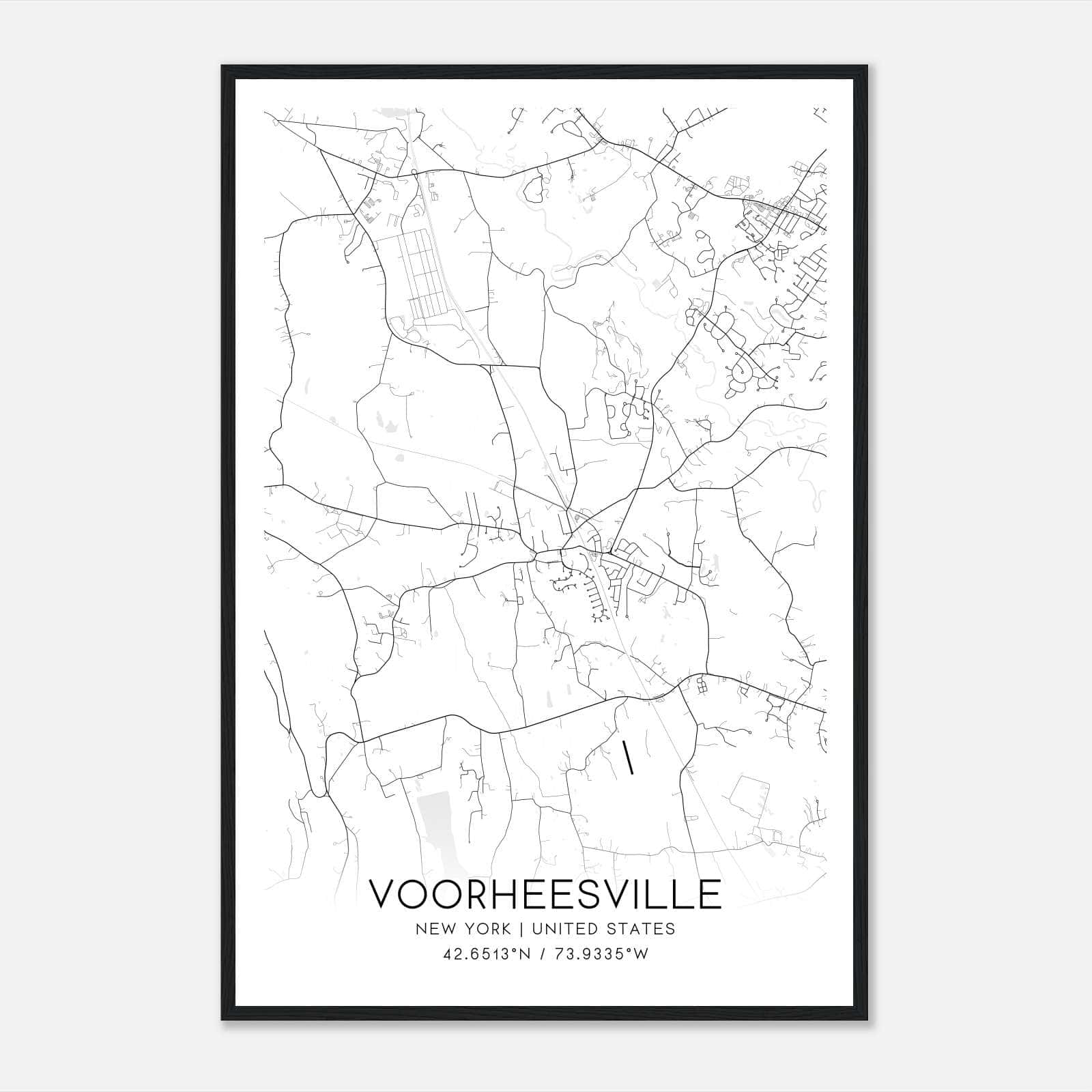 Voorheesville New York Map Poster, Modern Home Decor Wall Art Print Voorheesville New York Map Poster, Modern Home Decor Wall Art Print