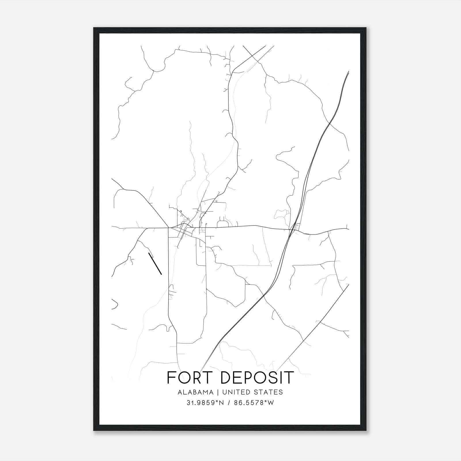 Fort Deposit Alabama Map Poster, Modern Home Decor Wall Art Print Fort Deposit Alabama Map Poster, Modern Home Decor Wall Art Print