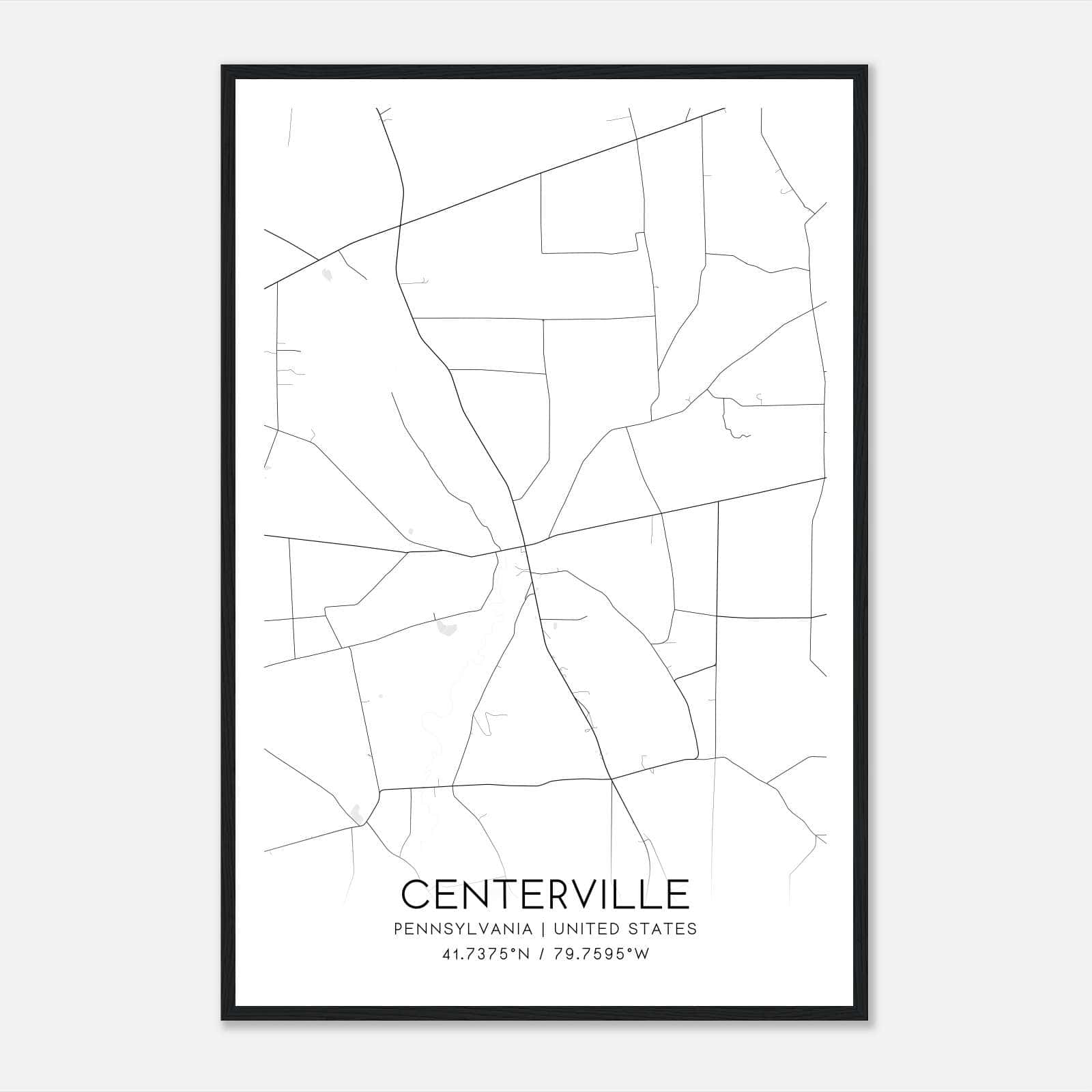 Centerville Pennsylvania Map Poster, Modern Home Decor Wall Art Print Centerville Pennsylvania Map Poster, Modern Home Decor Wall Art Print