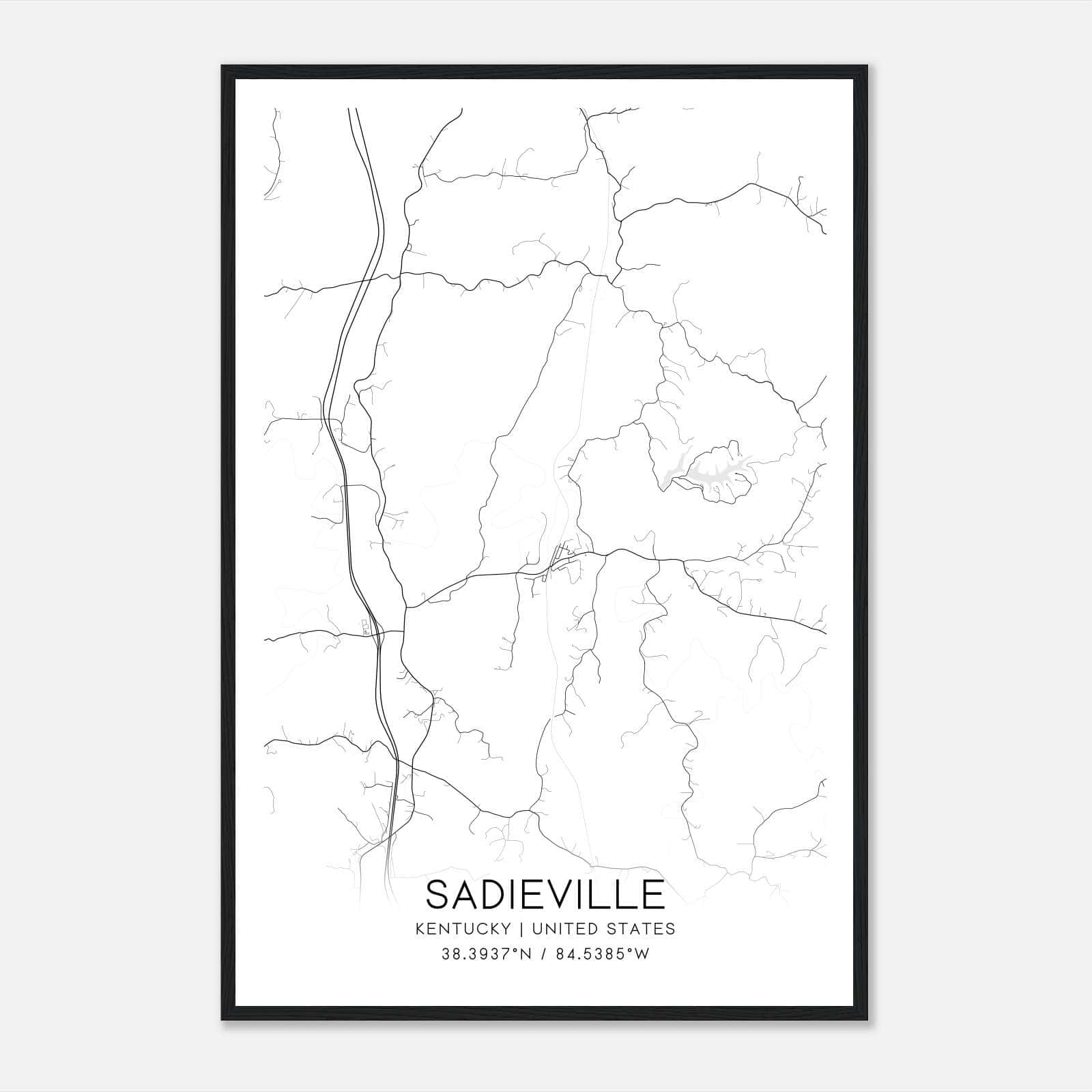 Sadieville Kentucky Map Poster, Modern Home Decor Wall Art Print Sadieville Kentucky Map Poster, Modern Home Decor Wall Art Print