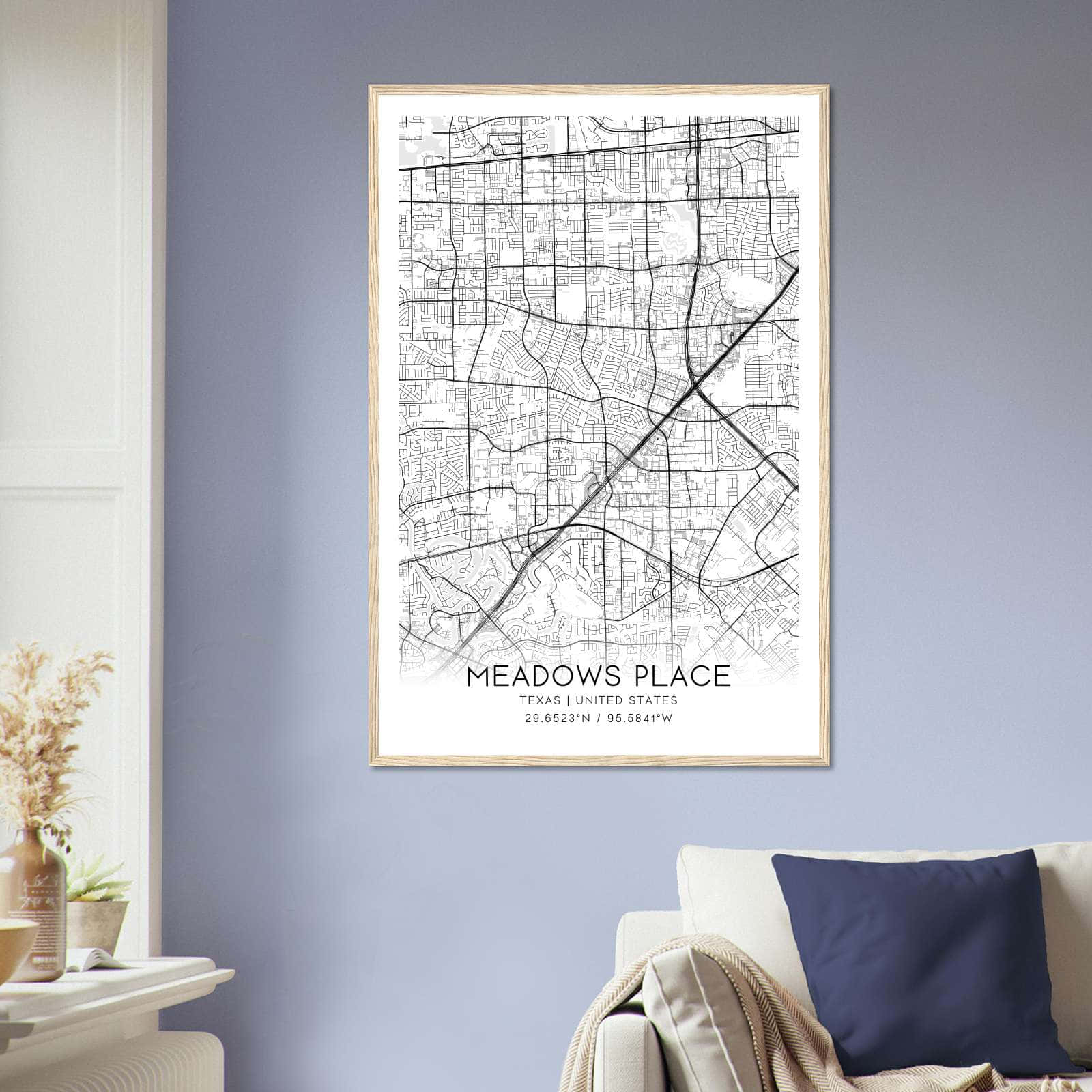 Deerfield Kansas Map Poster, Modern Home Decor Wall Art Print (Copy)
