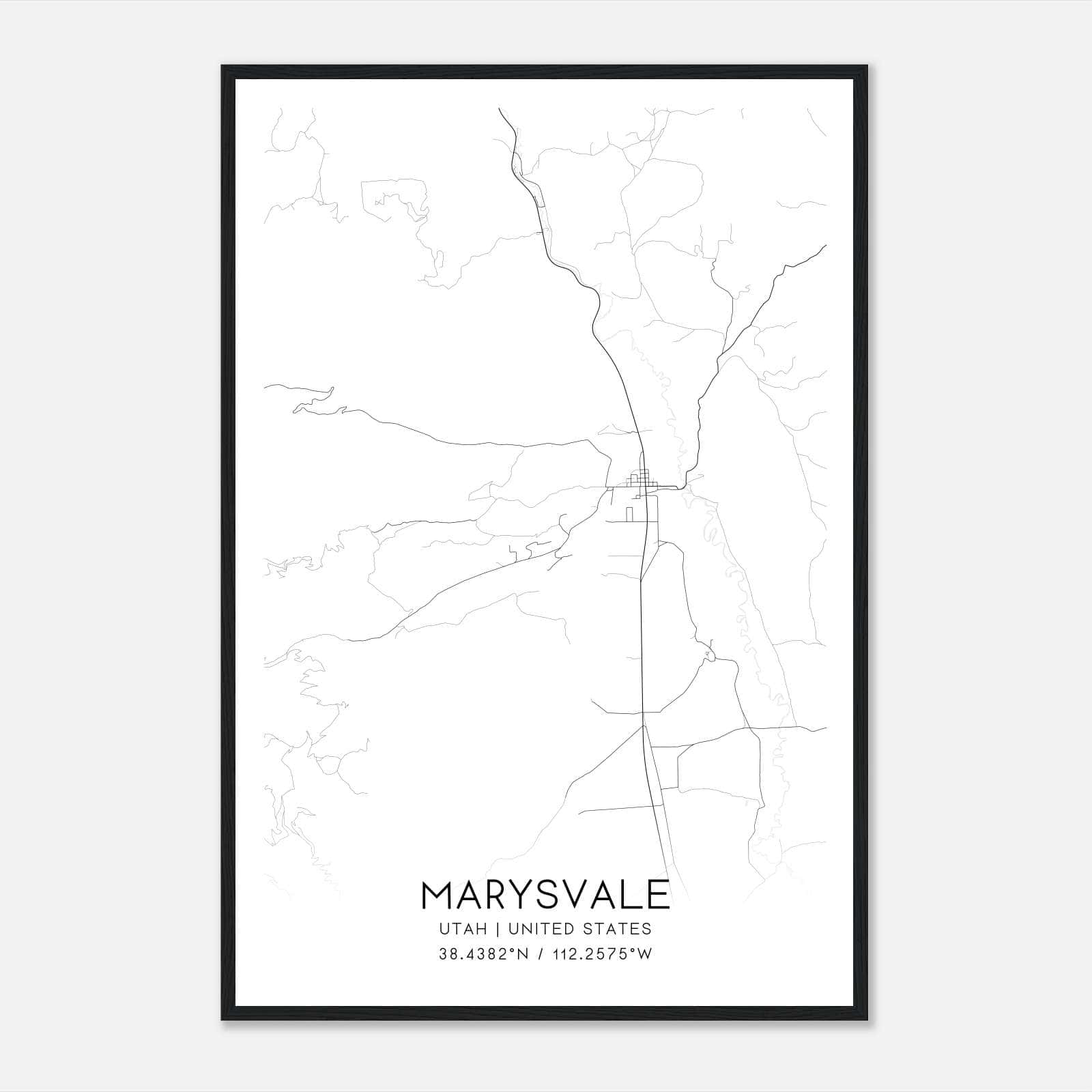 Marysvale Utah Map Poster, Modern Home Decor Wall Art Print Marysvale Utah Map Poster, Modern Home Decor Wall Art Print