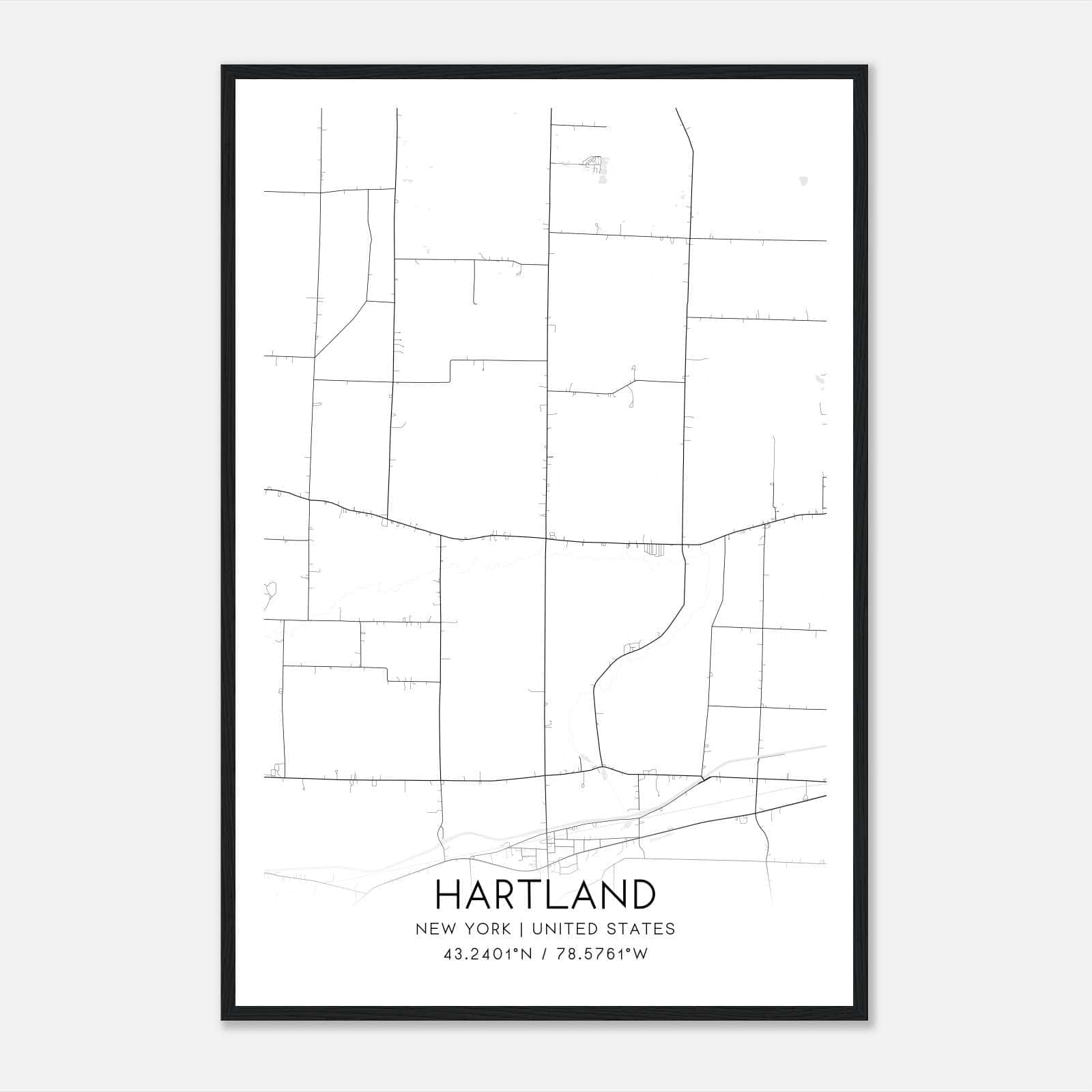 Hartland New York Map Poster, Modern Home Decor Wall Art Print Hartland New York Map Poster, Modern Home Decor Wall Art Print