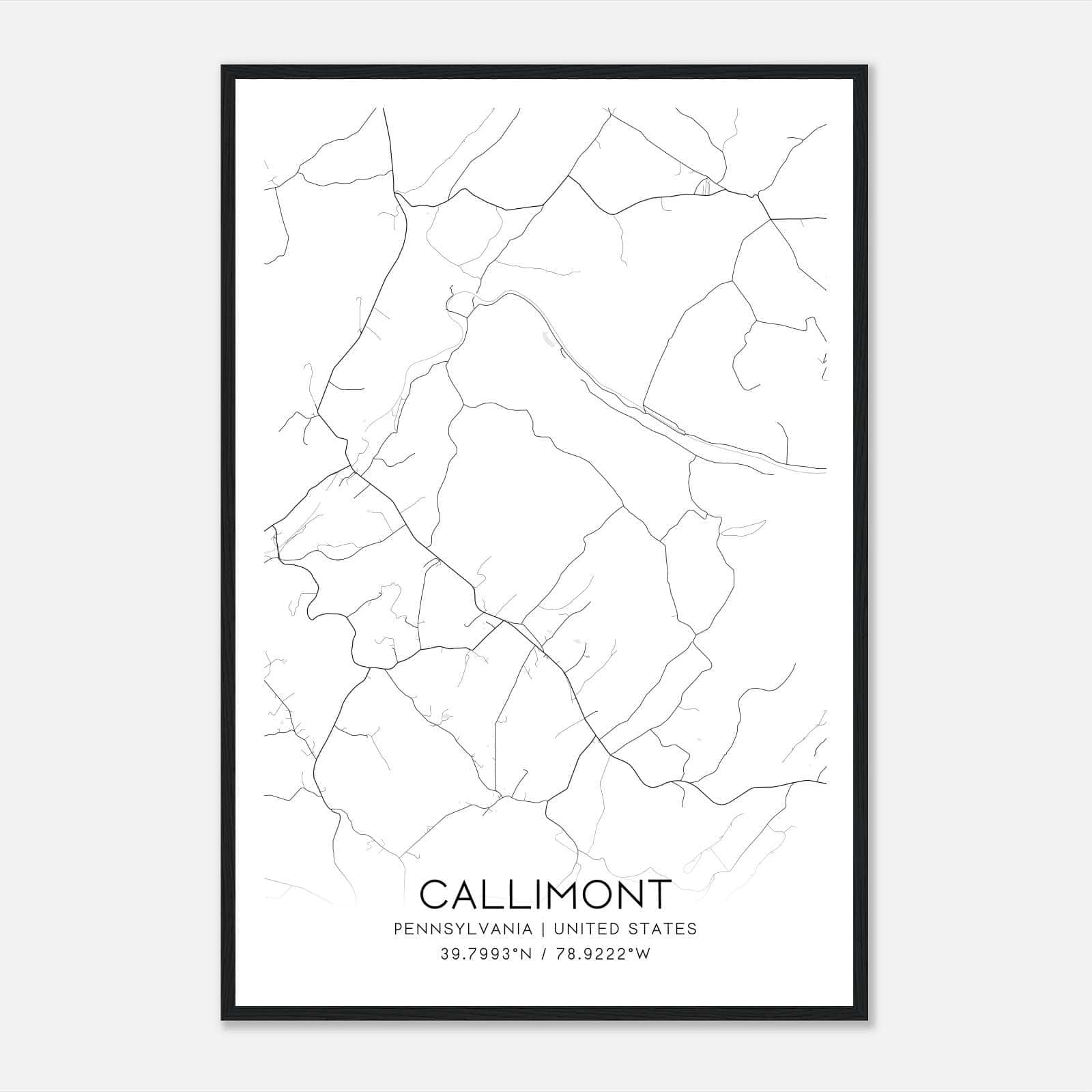 Callimont Pennsylvania Map Poster, Modern Home Decor Wall Art Print Callimont Pennsylvania Map Poster, Modern Home Decor Wall Art Print
