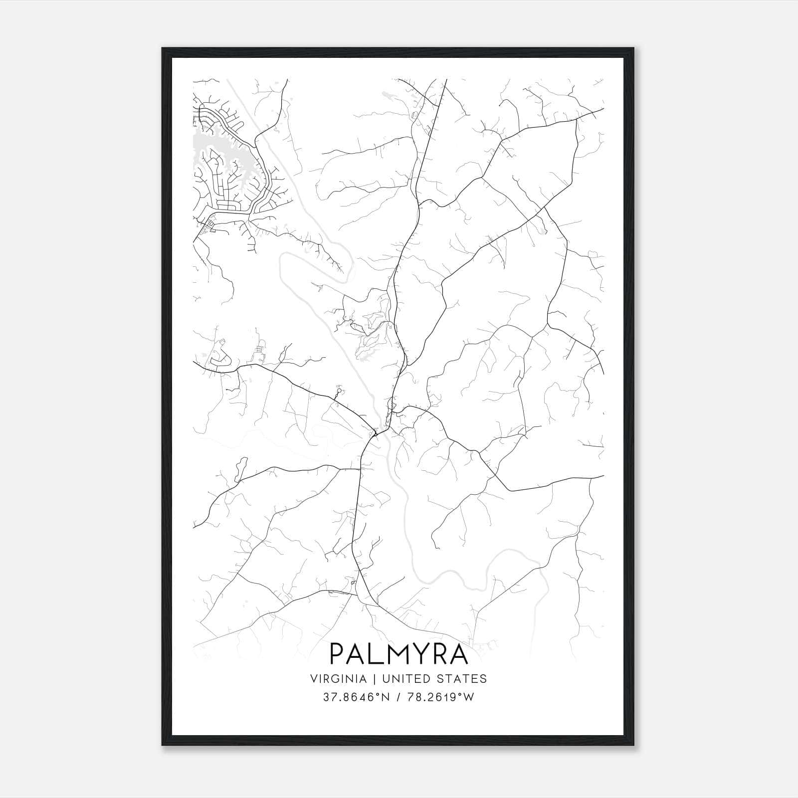 Palmyra Virginia Map Poster, Modern Home Decor Wall Art Print Palmyra Virginia Map Poster, Modern Home Decor Wall Art Print