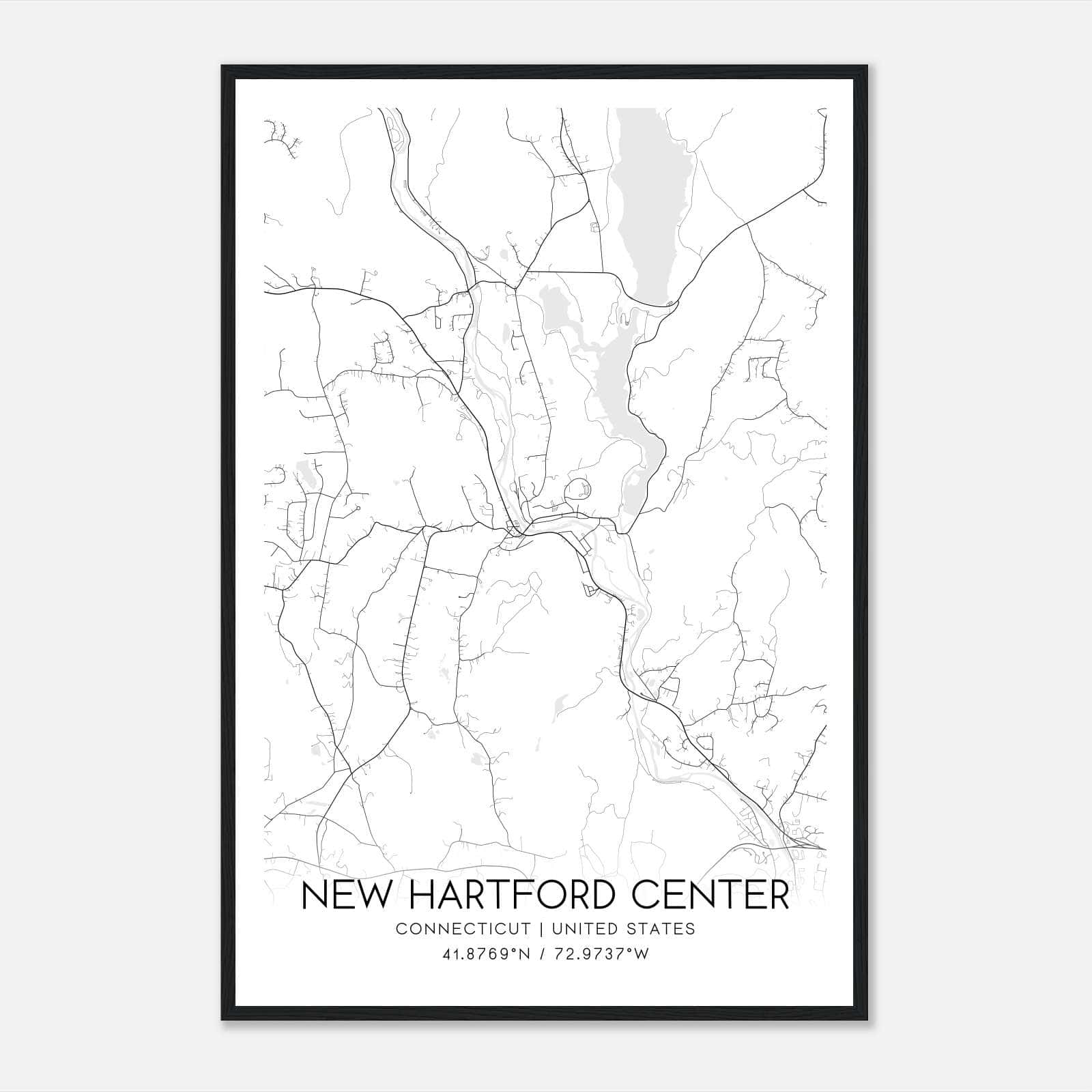 New Hartford Center Connecticut Map Poster, Modern Home Decor Wall Art Print New Hartford Center Connecticut Map Poster, Modern Home Decor Wall Art Print
