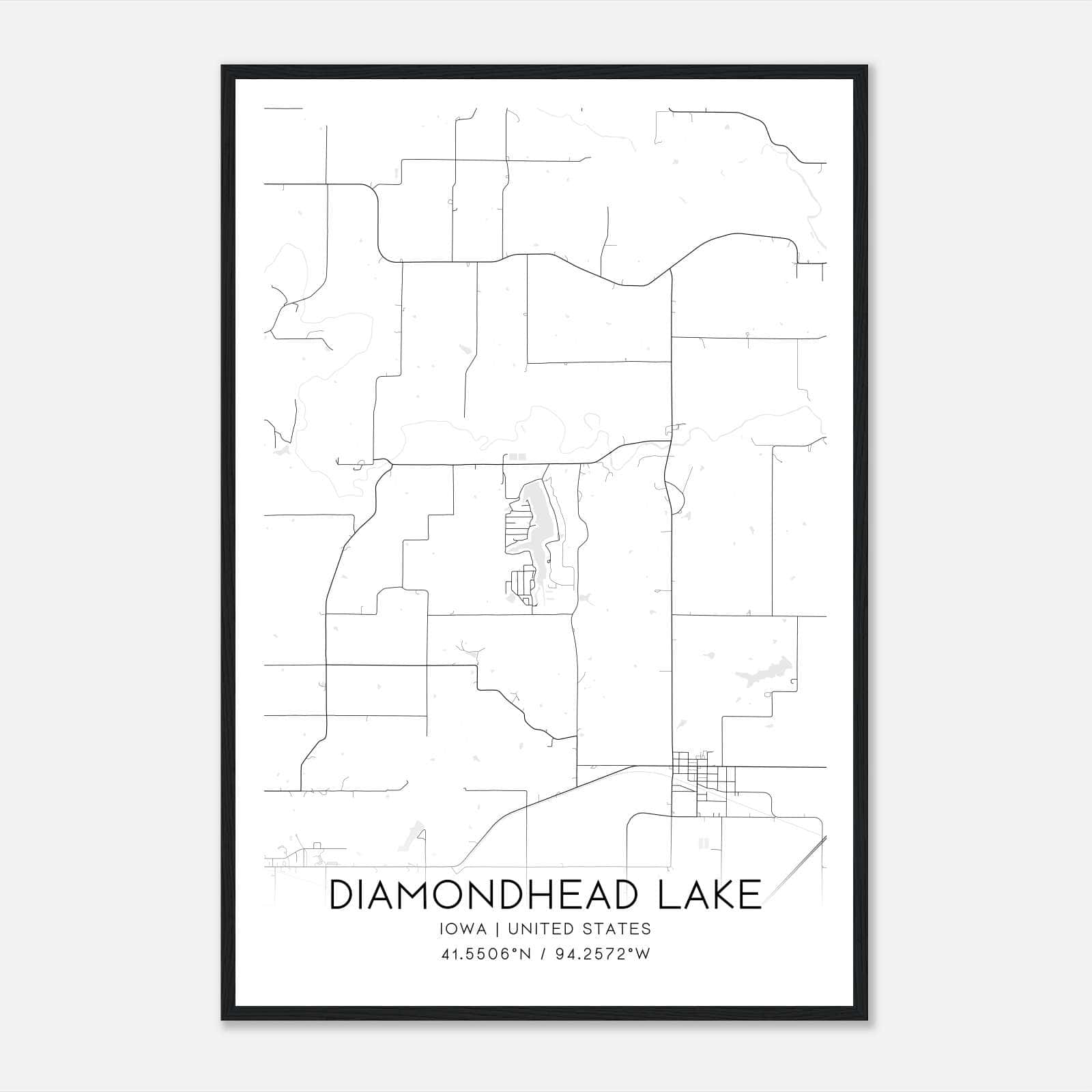 Diamondhead Lake Iowa Map Poster, Modern Home Decor Wall Art Print Diamondhead Lake Iowa Map Poster, Modern Home Decor Wall Art Print