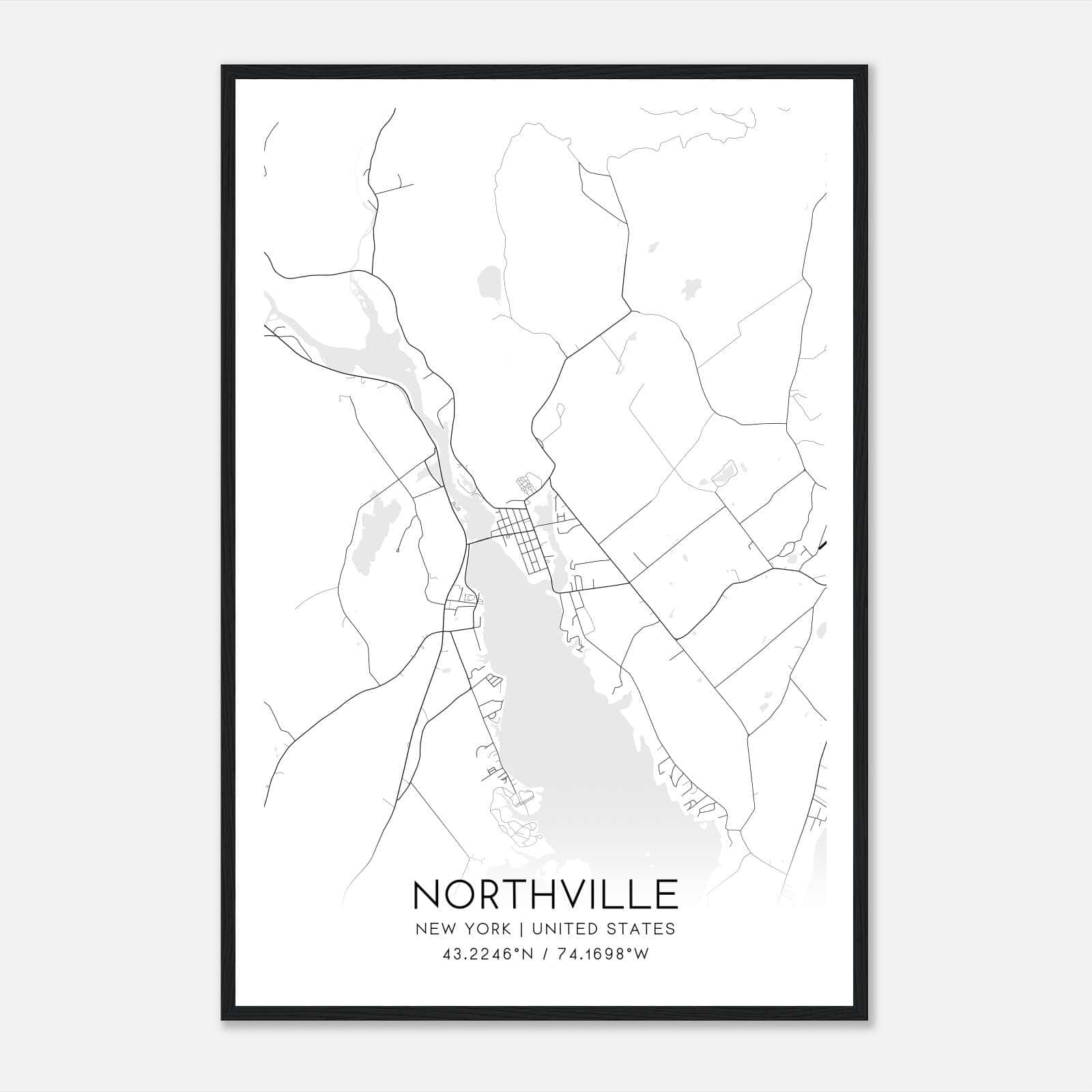Northville New York Map Poster, Modern Home Decor Wall Art Print Northville New York Map Poster, Modern Home Decor Wall Art Print