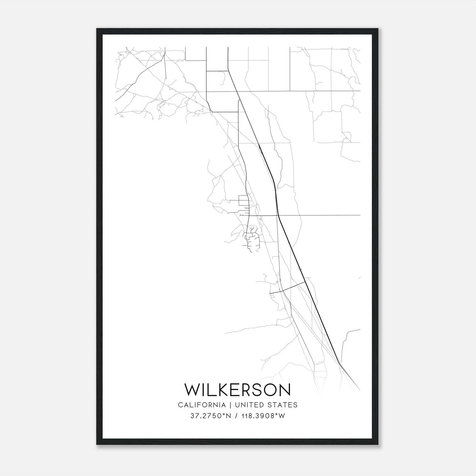 Wilkerson California Map Poster, Modern Home Decor Wall Art Print Wilkerson California Map Poster, Modern Home Decor Wall Art Print