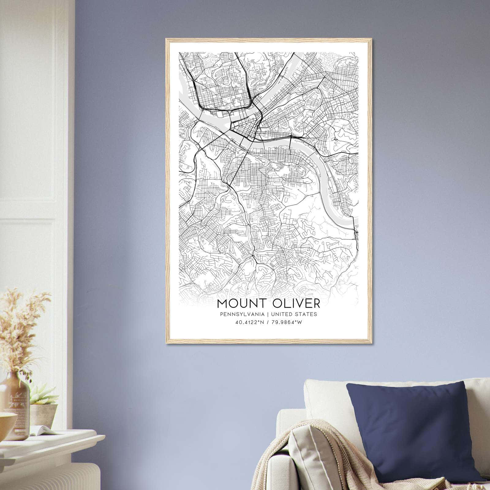 Deerfield Kansas Map Poster, Modern Home Decor Wall Art Print (Copy)