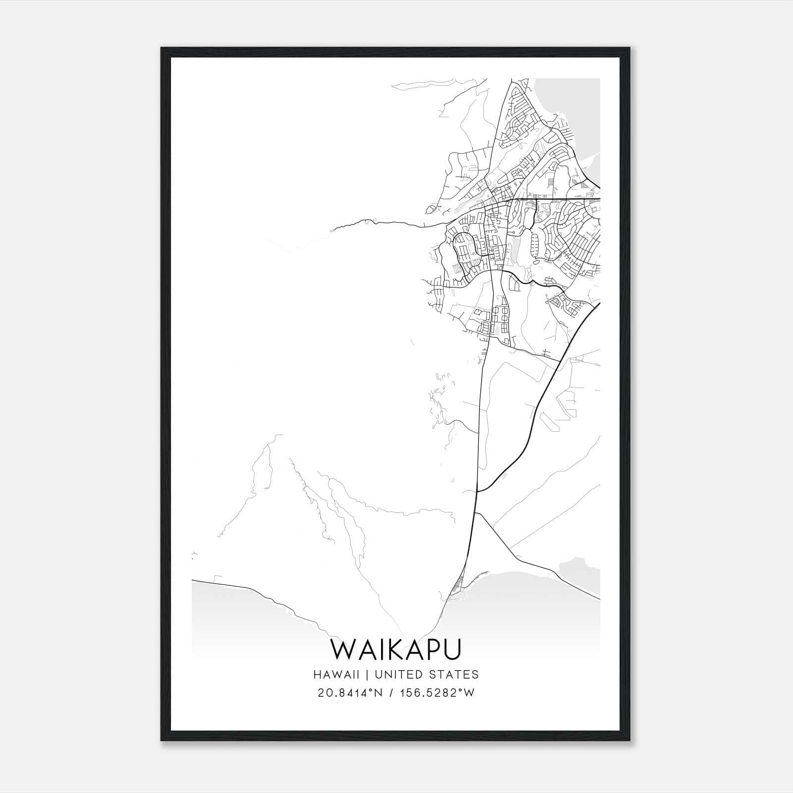 Waikapu Hawaii Map Poster, Modern Home Decor Wall Art Print Waikapu Hawaii Map Poster, Modern Home Decor Wall Art Print