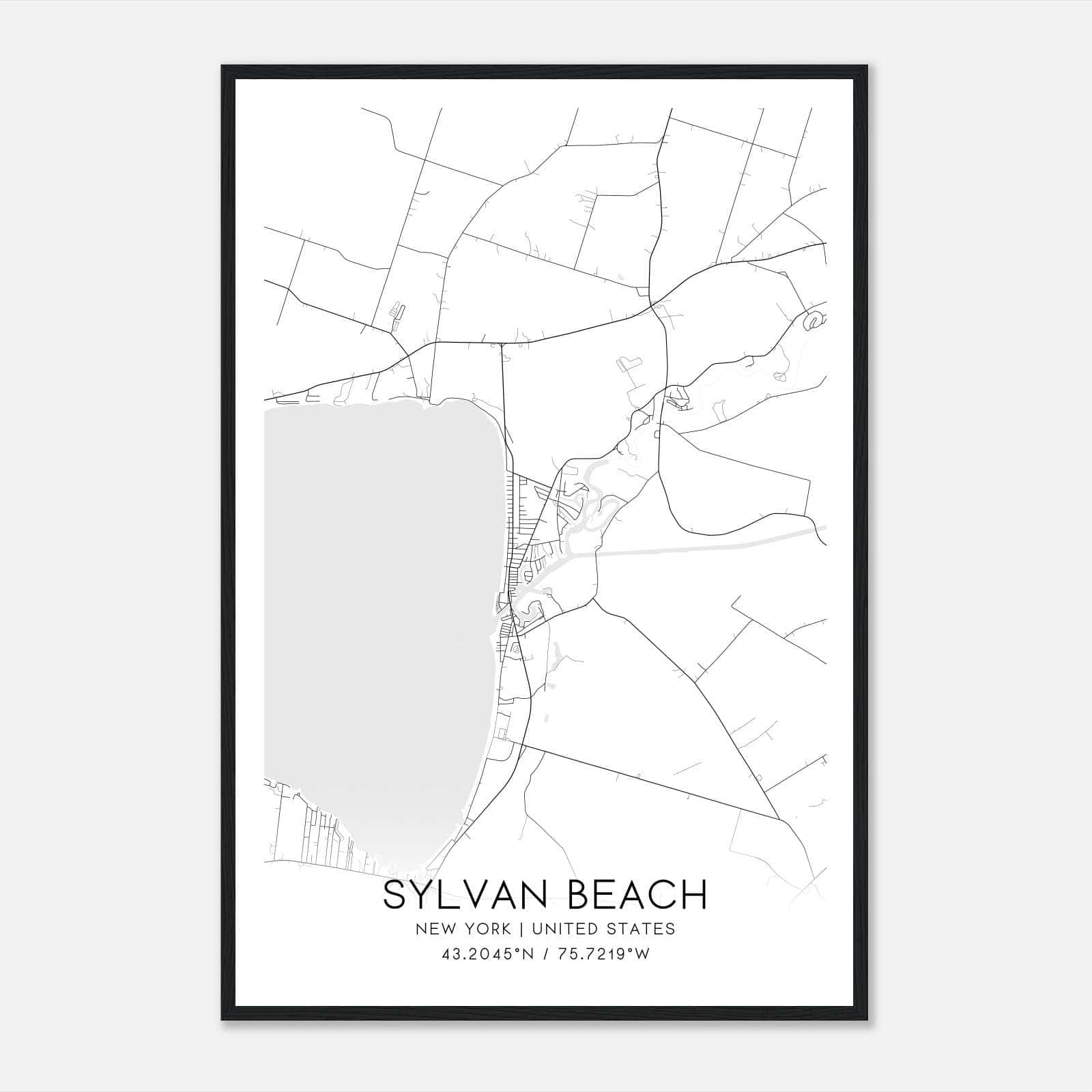 Sylvan Beach New York Map Poster, Modern Home Decor Wall Art Print Sylvan Beach New York Map Poster, Modern Home Decor Wall Art Print