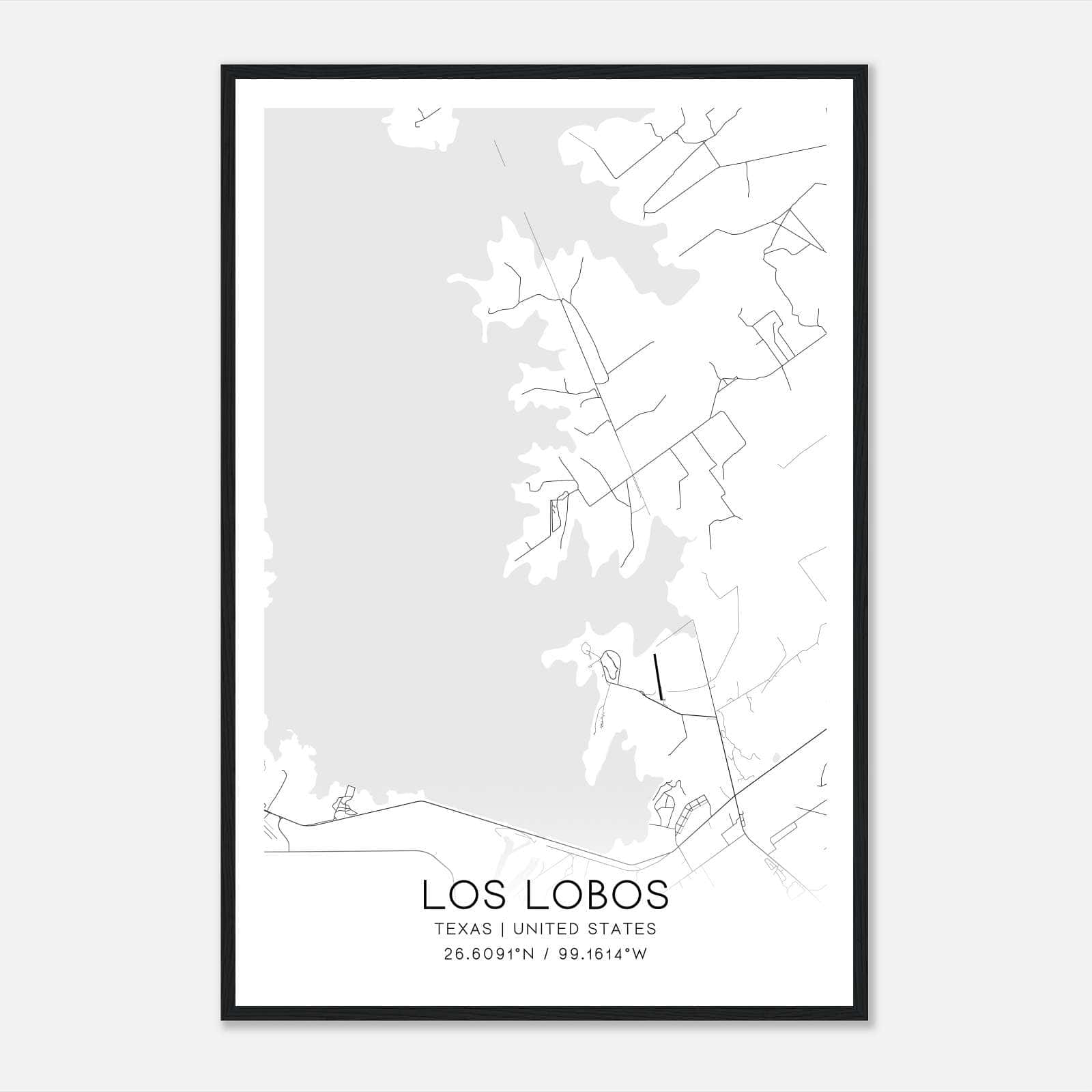 Los Lobos Texas Map Poster, Modern Home Decor Wall Art Print Los Lobos Texas Map Poster, Modern Home Decor Wall Art Print