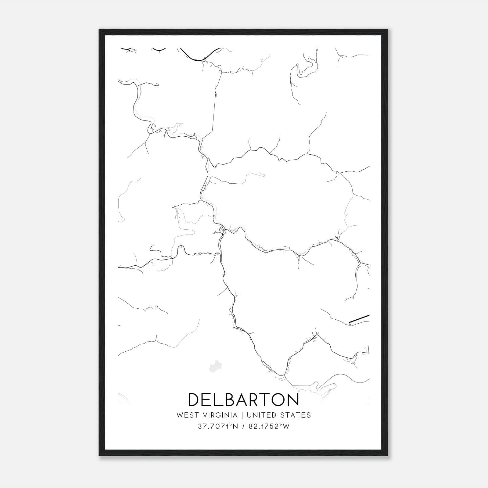 Delbarton West Virginia Map Poster, Modern Home Decor Wall Art Print Delbarton West Virginia Map Poster, Modern Home Decor Wall Art Print