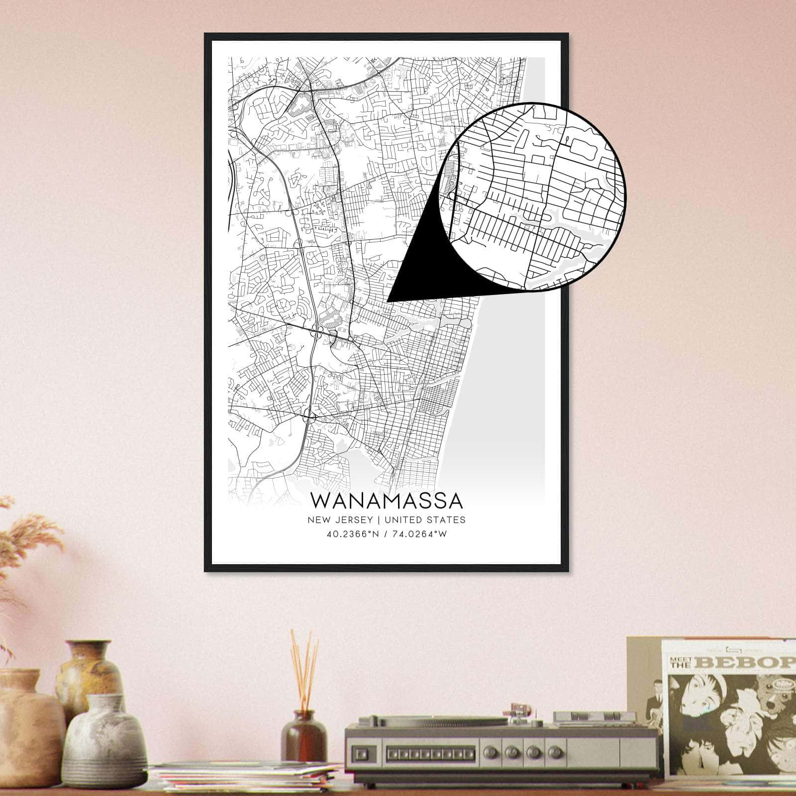 Deerfield Kansas Map Poster, Modern Home Decor Wall Art Print (Copy)