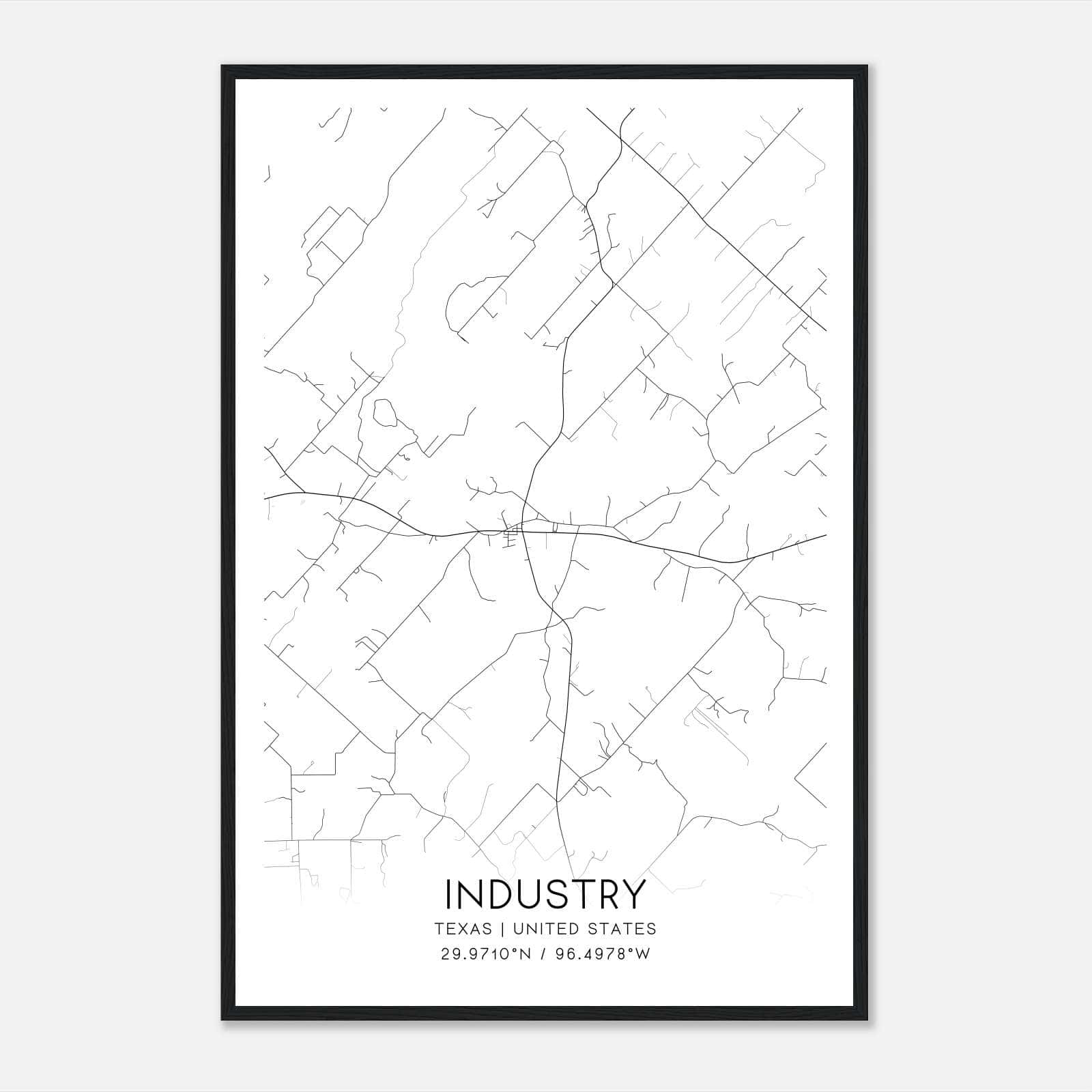 Industry Texas Map Poster, Modern Home Decor Wall Art Print Industry Texas Map Poster, Modern Home Decor Wall Art Print
