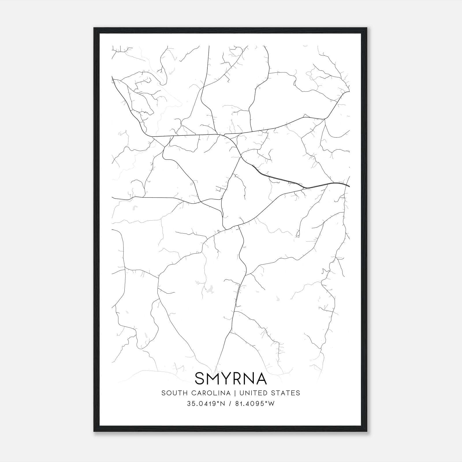Smyrna South Carolina Map Poster, Modern Home Decor Wall Art Print Smyrna South Carolina Map Poster, Modern Home Decor Wall Art Print